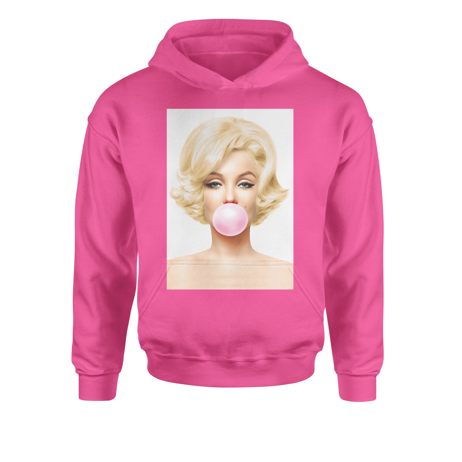 Ms. Monroe Pink Bubble Gum American Icon Youth-Sized Hoodie Hot Pink