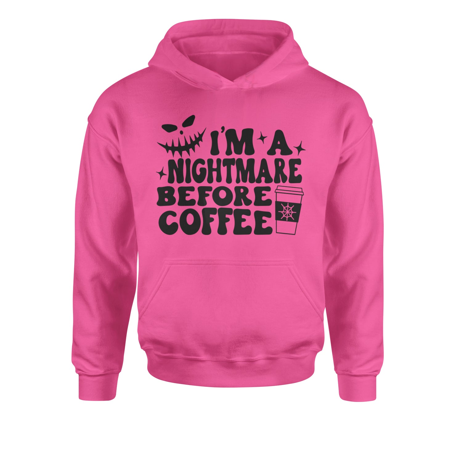 I'm A Nightmare Before Coffee Youth-Sized Hoodie Heather Grey