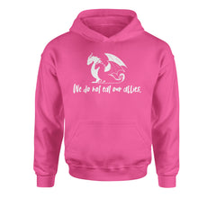 We Do Not Eat Our Allies Fourth Wing BasgiathYouth-Sized Hoodie Hot Pink