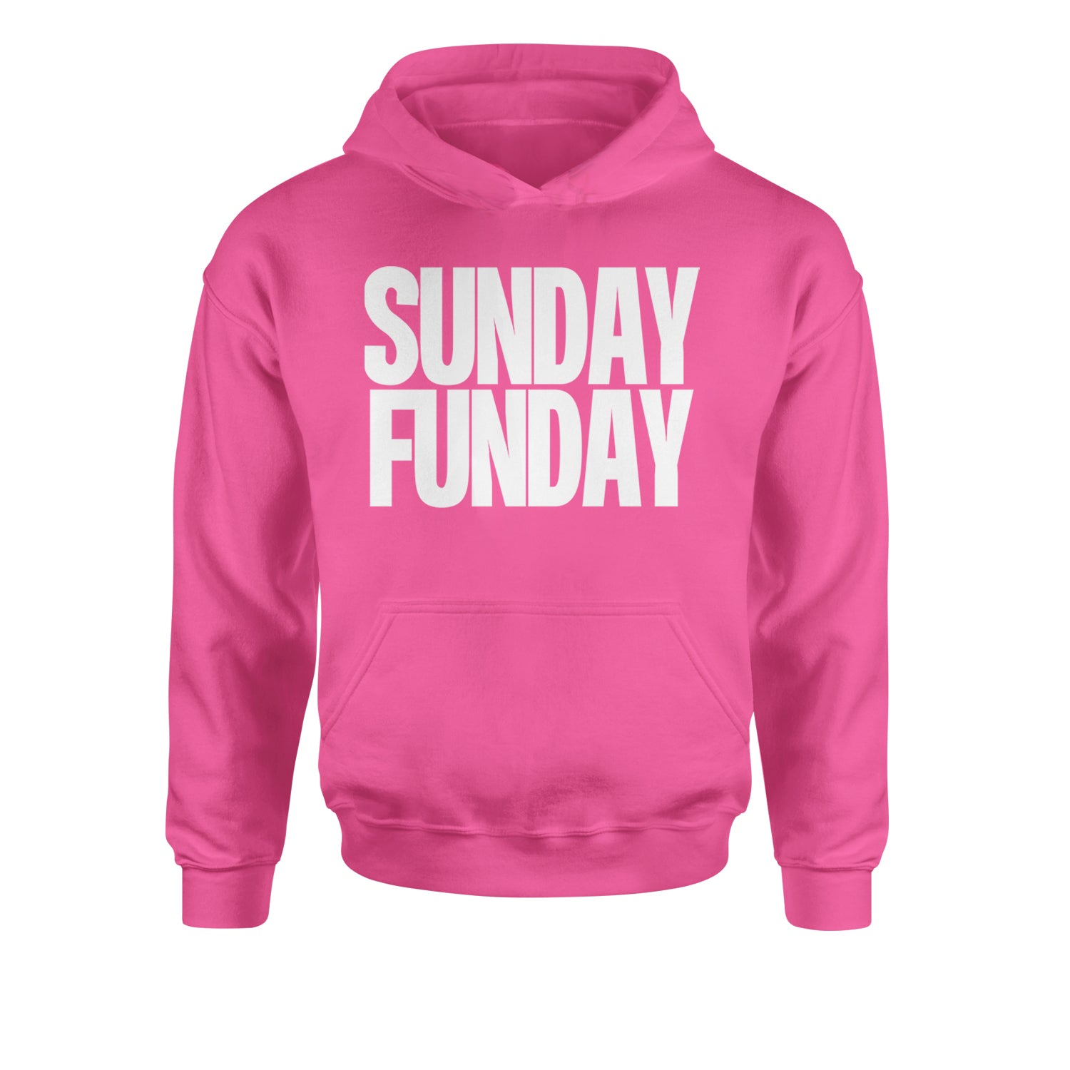 Sunday Funday  Youth-Sized Hoodie Hot Pink