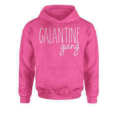 Kids' Heavyweight Fleece Pullover Hoodie with playful Galentine Gang friendship wording for Valentine season