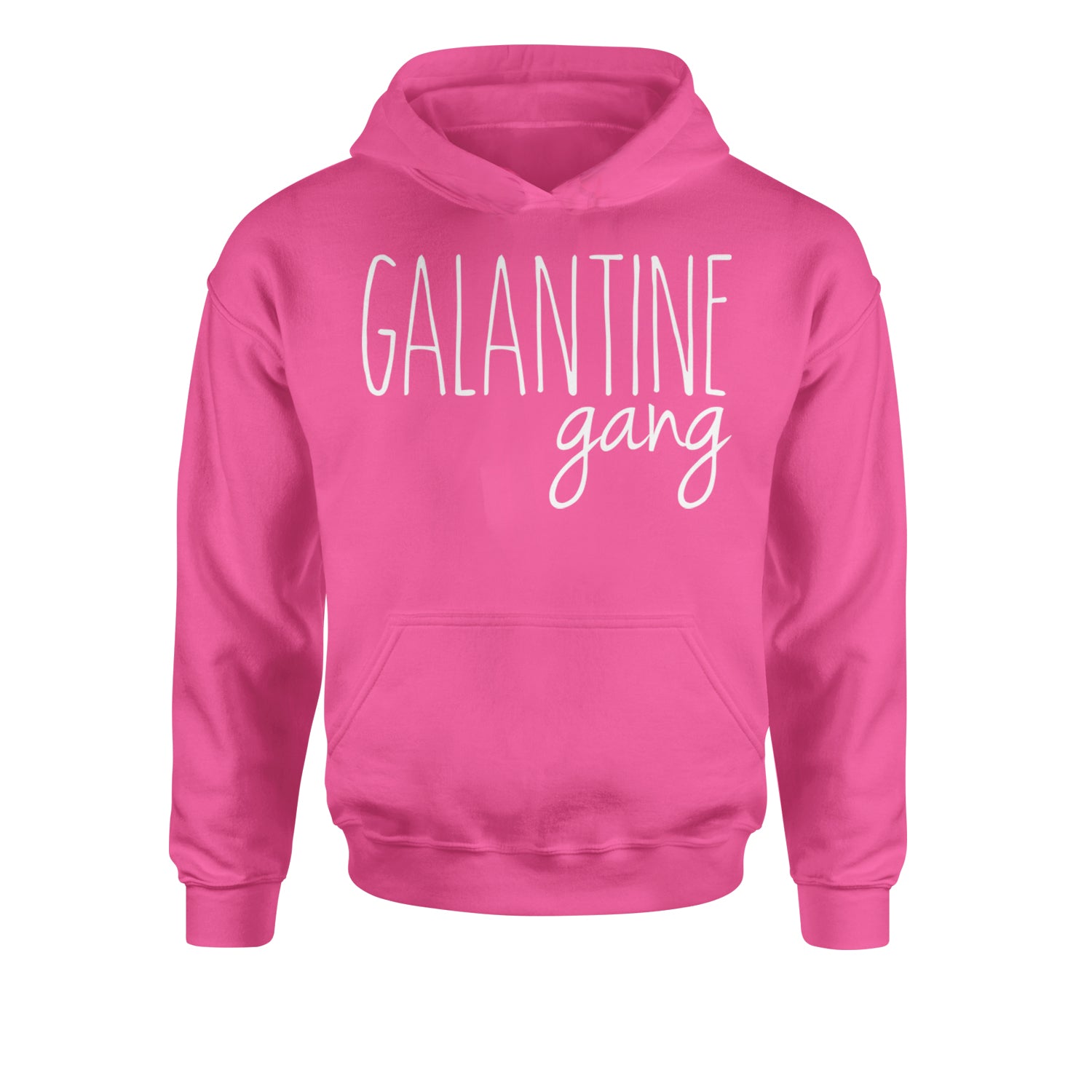 Galentine Gang Valentine's Shirt Youth-Sized Hoodie Hot Pink