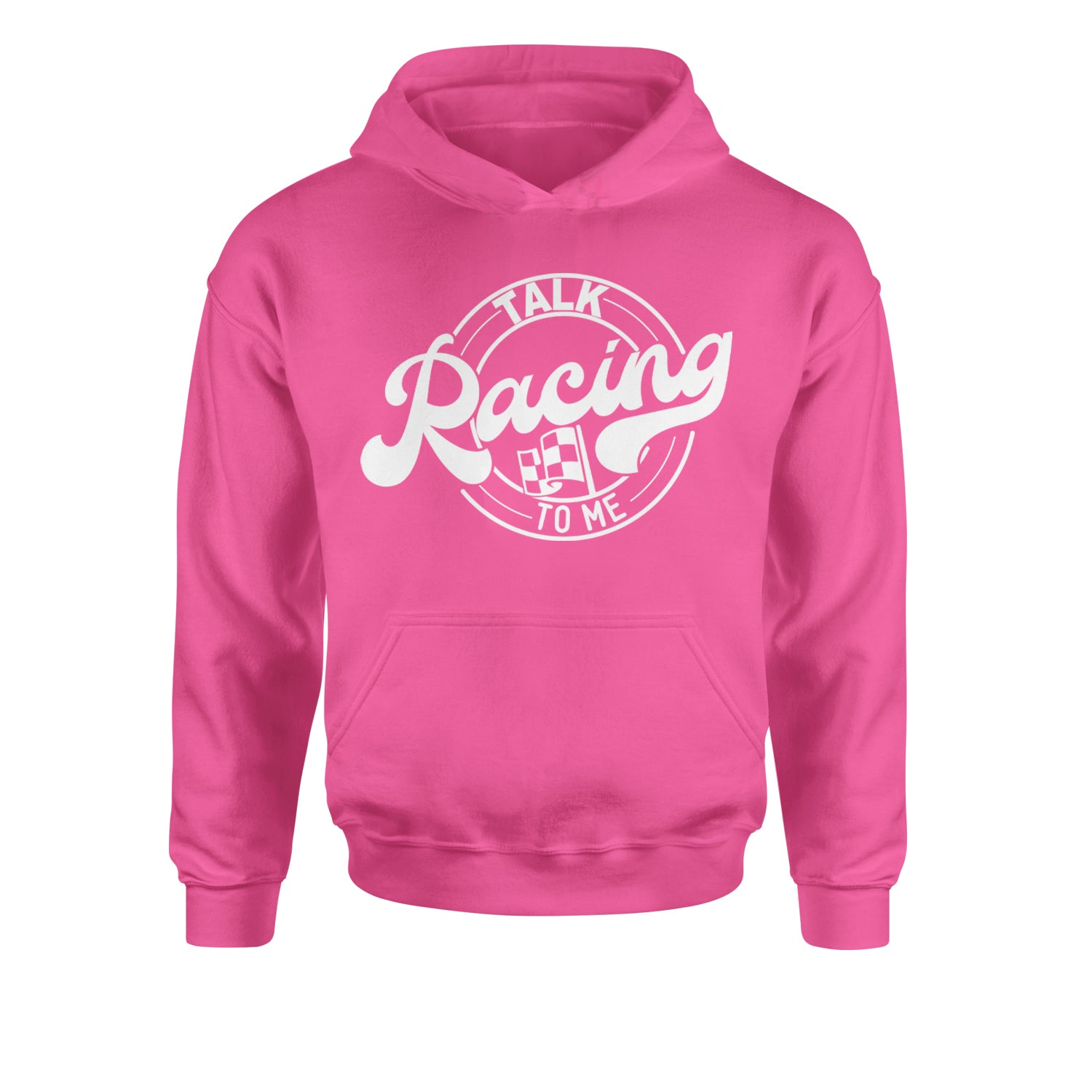 Talk Racing To Me Youth-Sized Hoodie Hot Pink