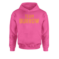 Team Burrow Cincinnati Youth-Sized Hoodie Hot Pink