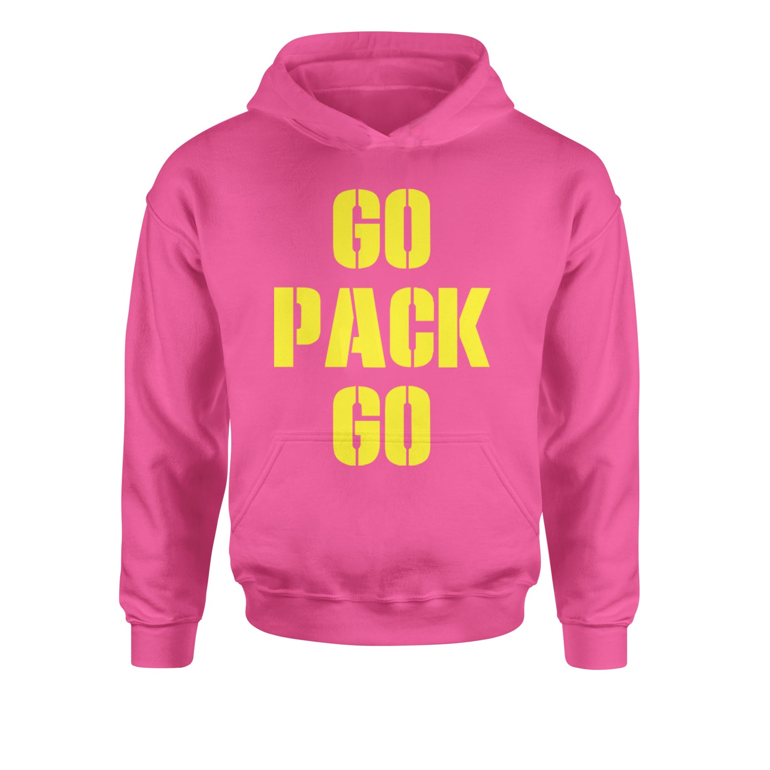 Go Pack Go Green Bay Youth-Sized Hoodie Hot Pink