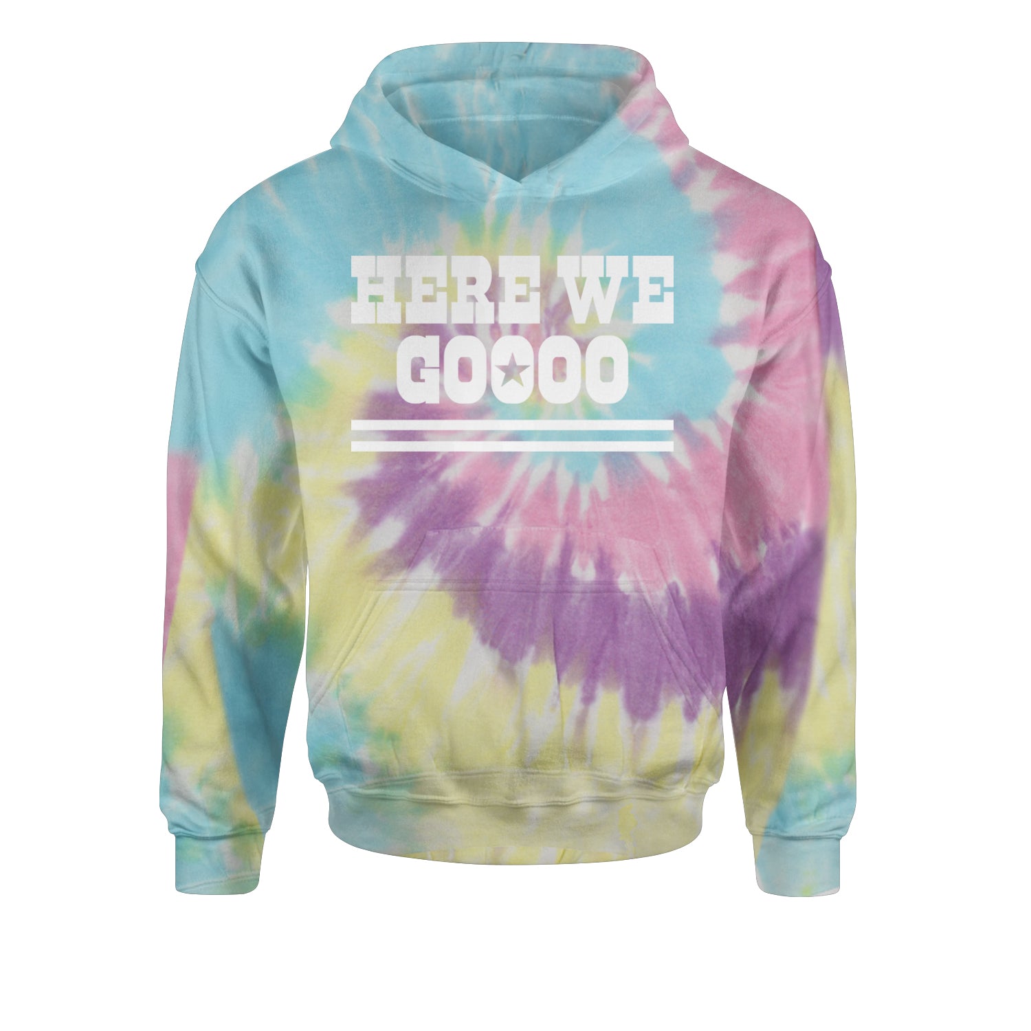 Here We Go Dem Boys Dallas Football Youth-Sized Hoodie Tie-Dye Jelly Bean