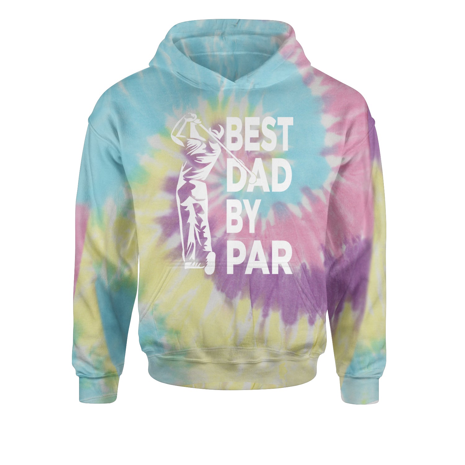 Best Dad By Par Golfing Gift For Father Youth-Sized Hoodie Tie-Dye Jelly Bean