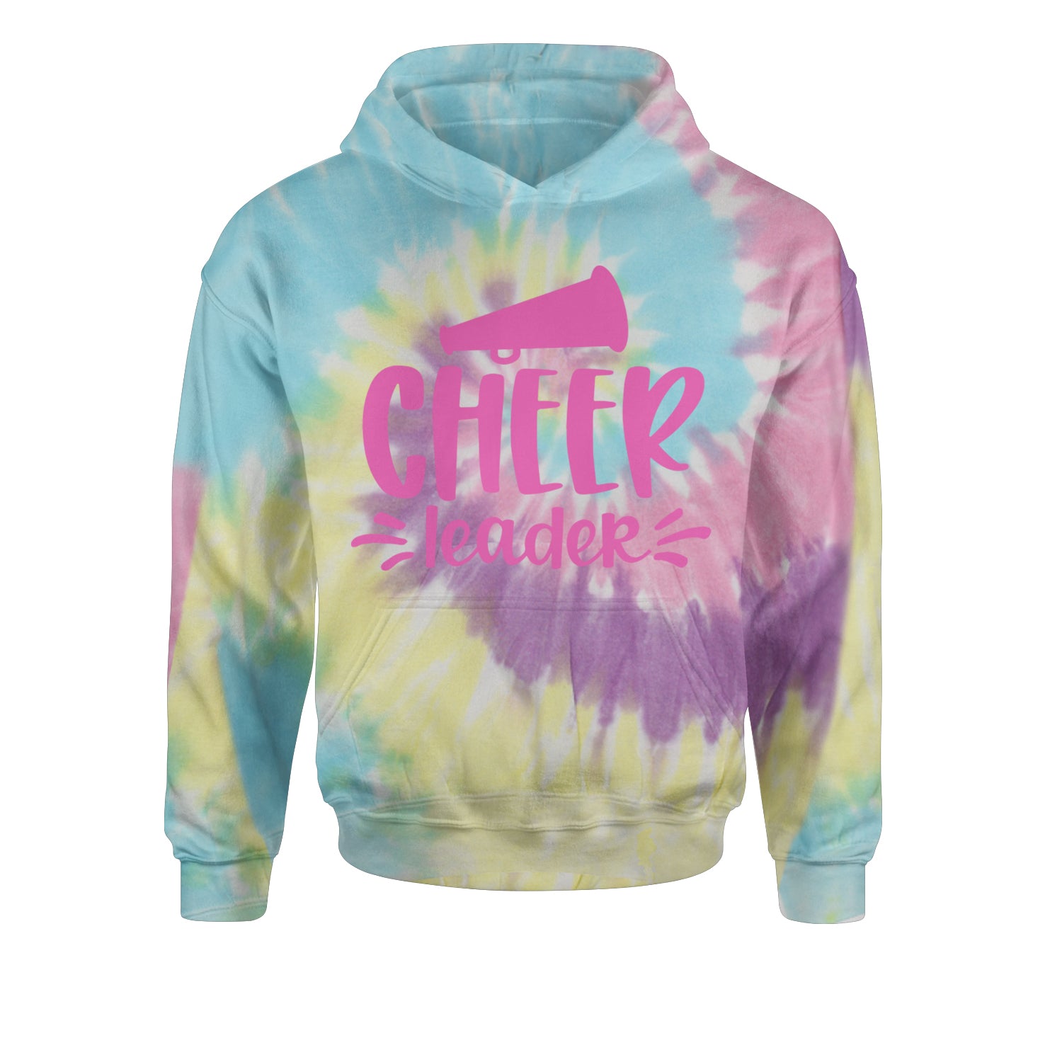 Cheerleader Bullhorn Youth-Sized Hoodie Tie-Dye Jelly Bean