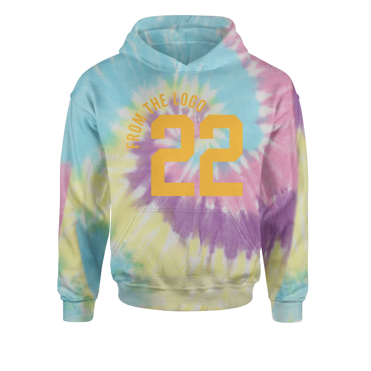 From The Logo #22 Basketball Youth-Sized Hoodie Tie-Dye Jelly Bean