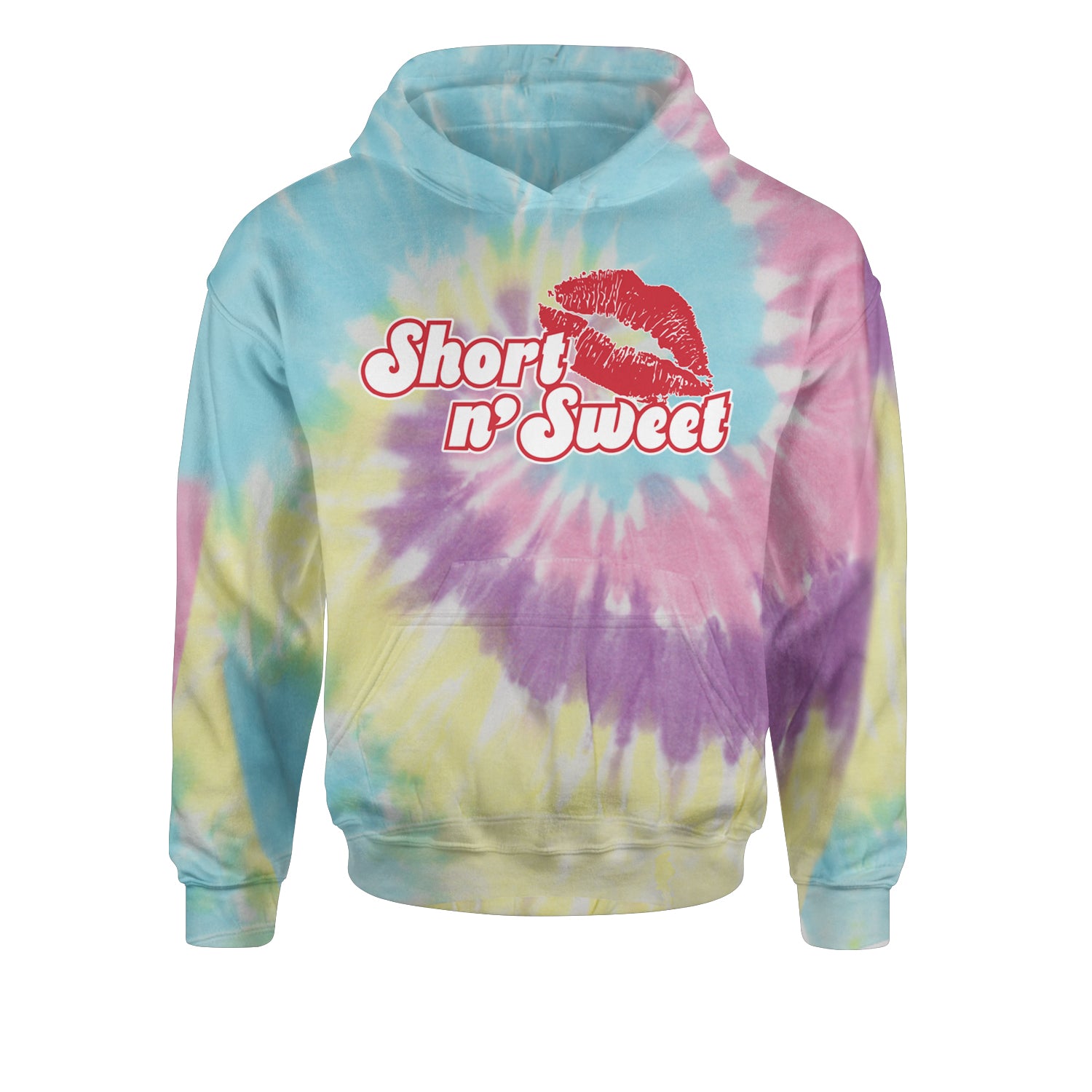 Short N' Sweet Red LipsYouth-Sized Hoodie Tie-Dye Jelly Bean