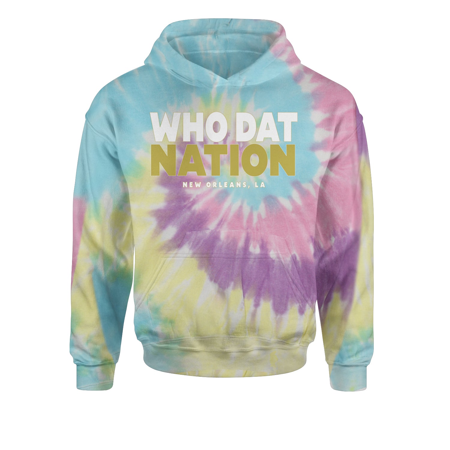 New Orleans Who Dat Nation Youth-Sized Hoodie Tie-Dye Jelly Bean