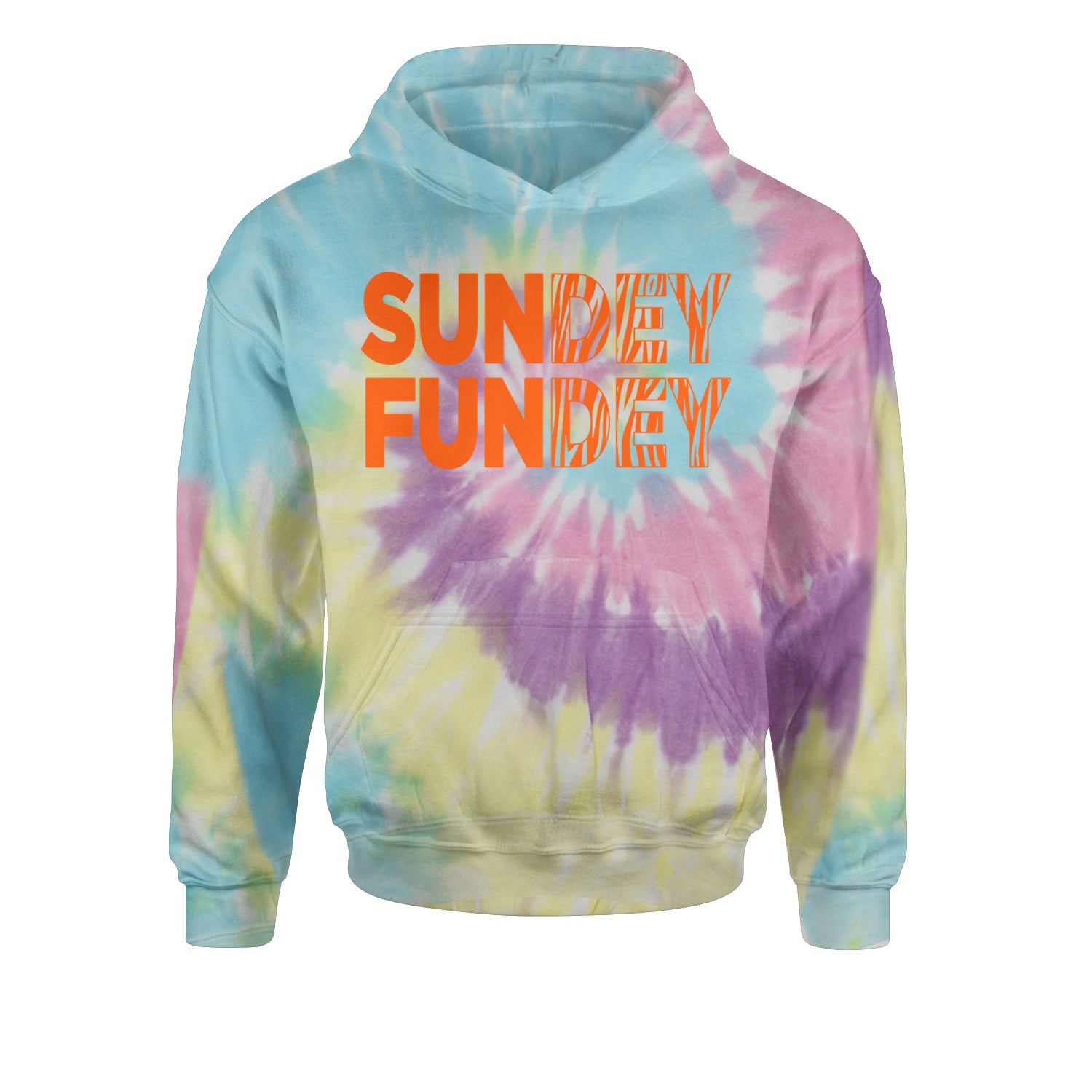 SunDEY FunDEY Sunday FundayYouth-Sized Hoodie Tie-Dye Jelly Bean