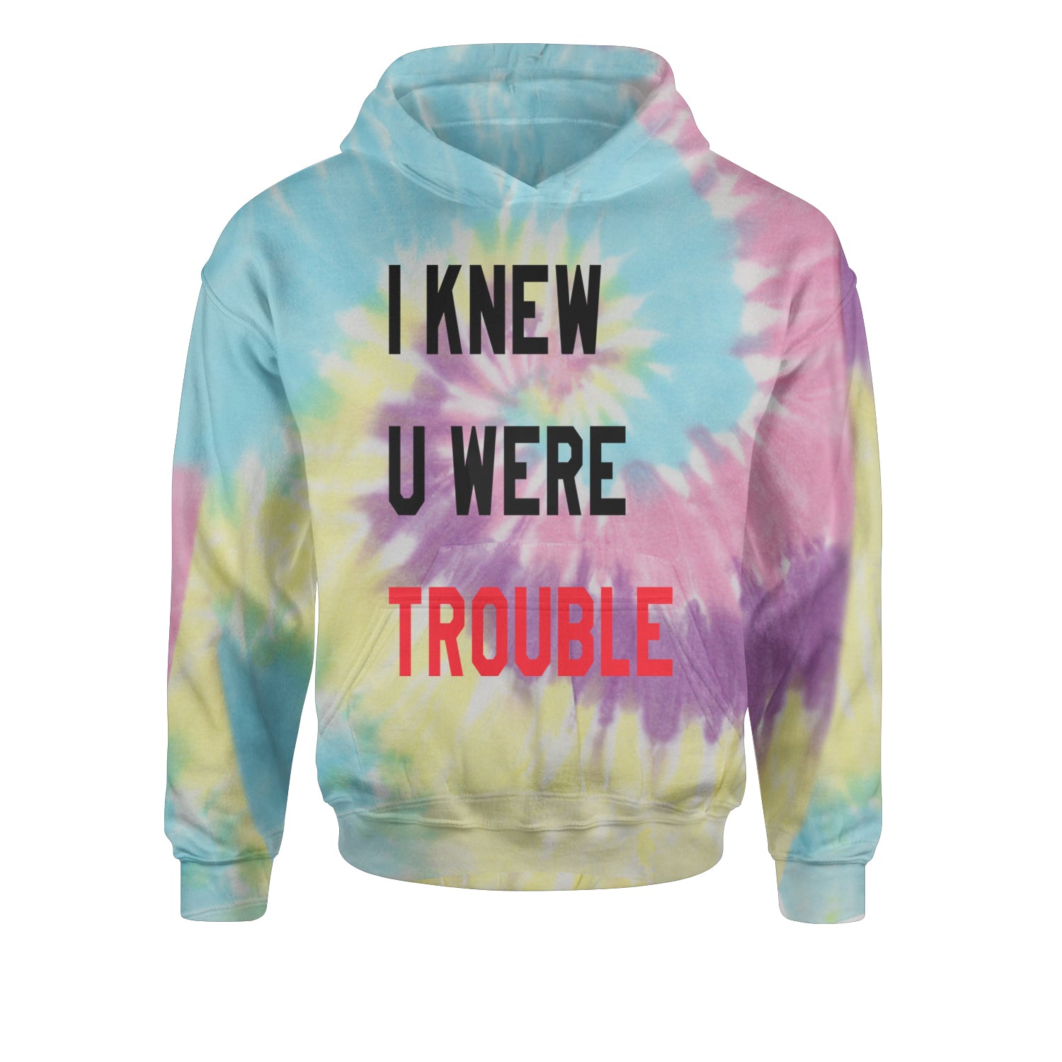 I Knew You Were Trouble New TTPD Era Youth-Sized Hoodie Tie-Dye Jelly Bean