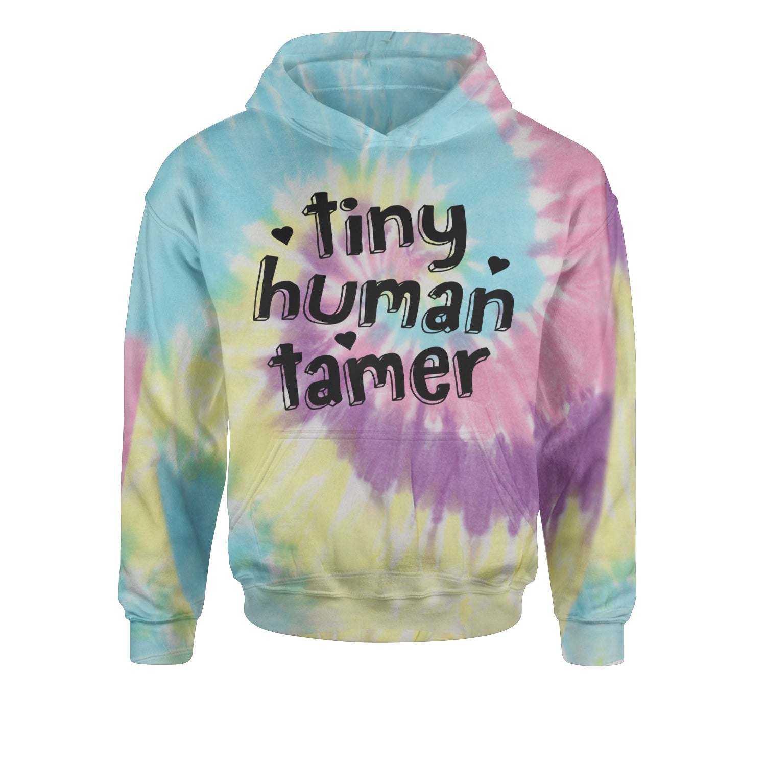 Tiny Human Tamer Teacher Youth-Sized Hoodie Tie-Dye Jelly Bean