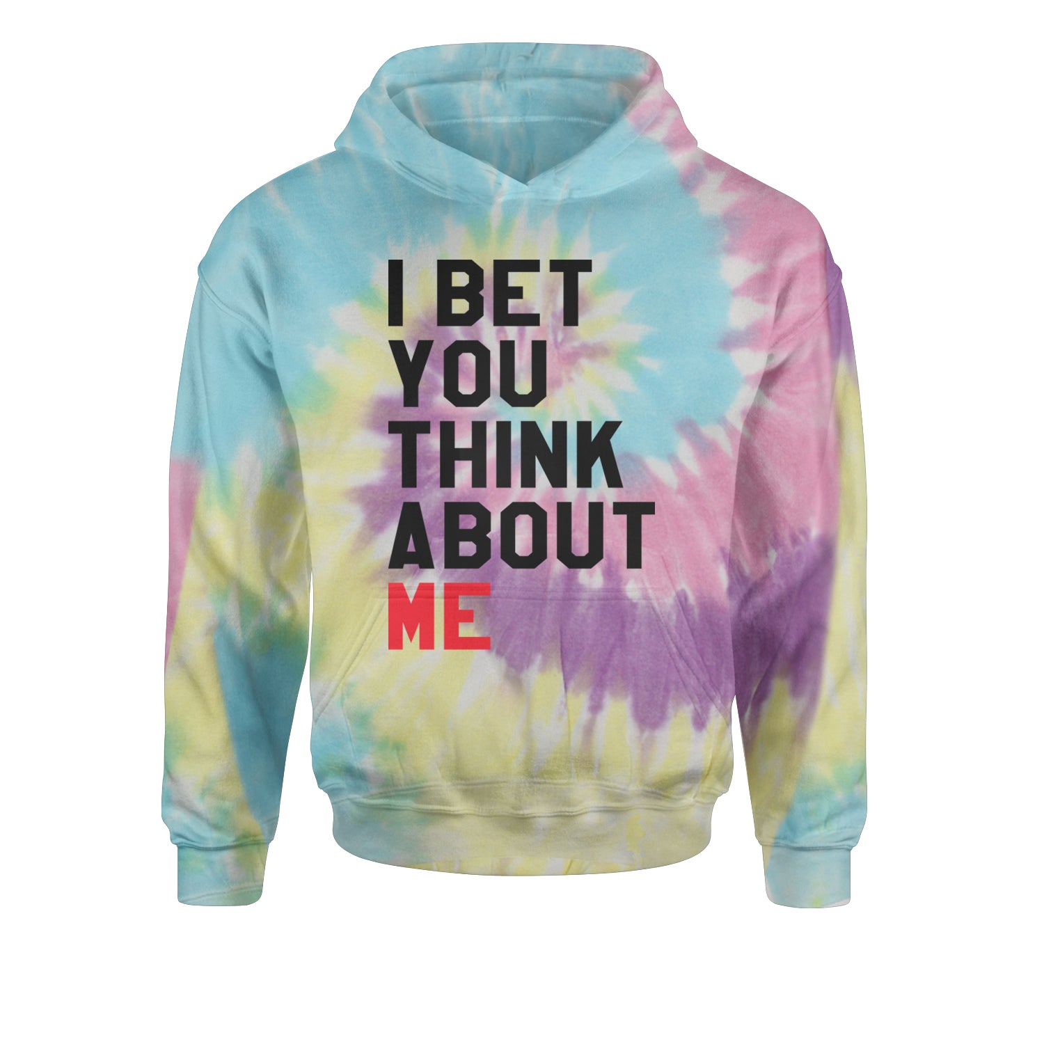 I Bet You Think About Me New TTPD Era Youth-Sized Hoodie Tie-Dye Jelly Bean