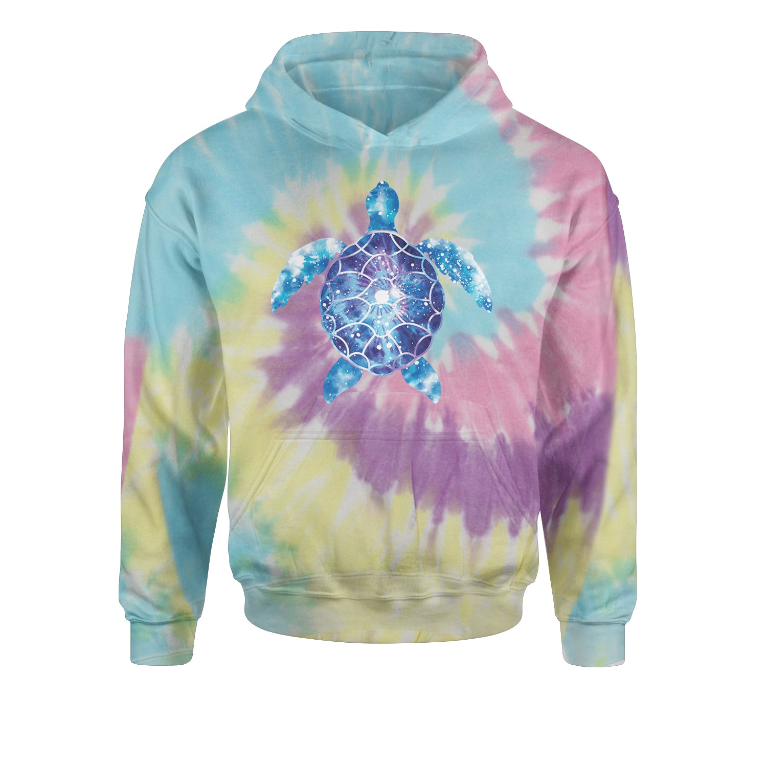 Ocean Aura Tie-Dye Sea Turtle Youth-Sized Hoodie Tie-Dye Jelly Bean