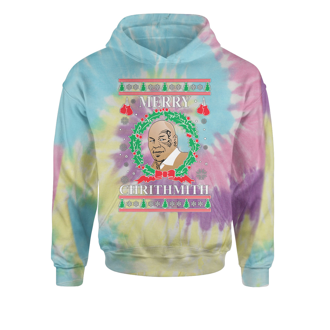 Merry Chrithmith Ugly ChristmasYouth-Sized Hoodie Tie-Dye Jelly Bean
