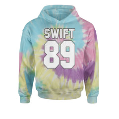 Swift 89 Birth Year Music Fan Era Poets Department Lover Youth-Sized Hoodie Tie-Dye Jelly Bean