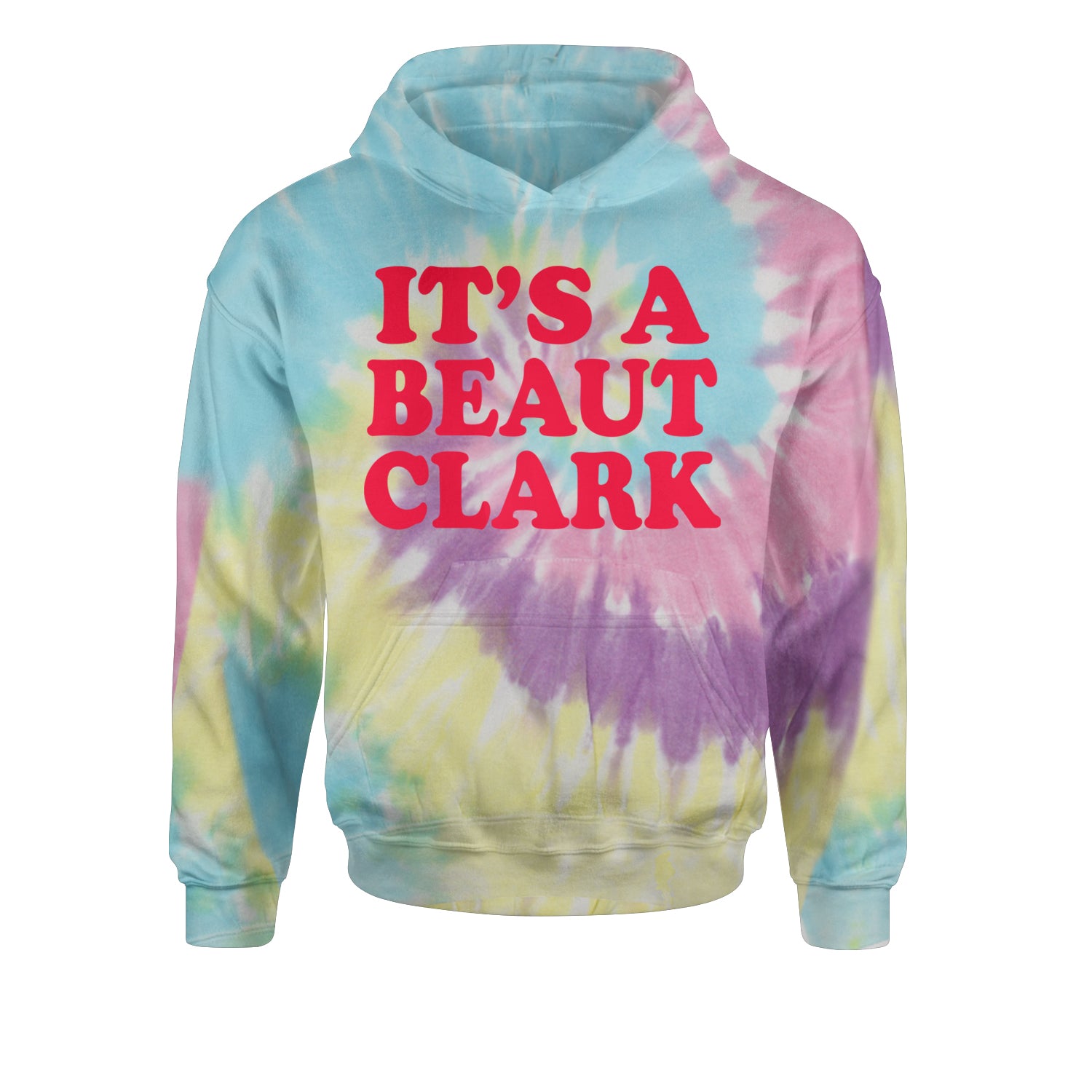 It's a Beaut Clark Festive ChristmasYouth-Sized Hoodie Tie-Dye Jelly Bean