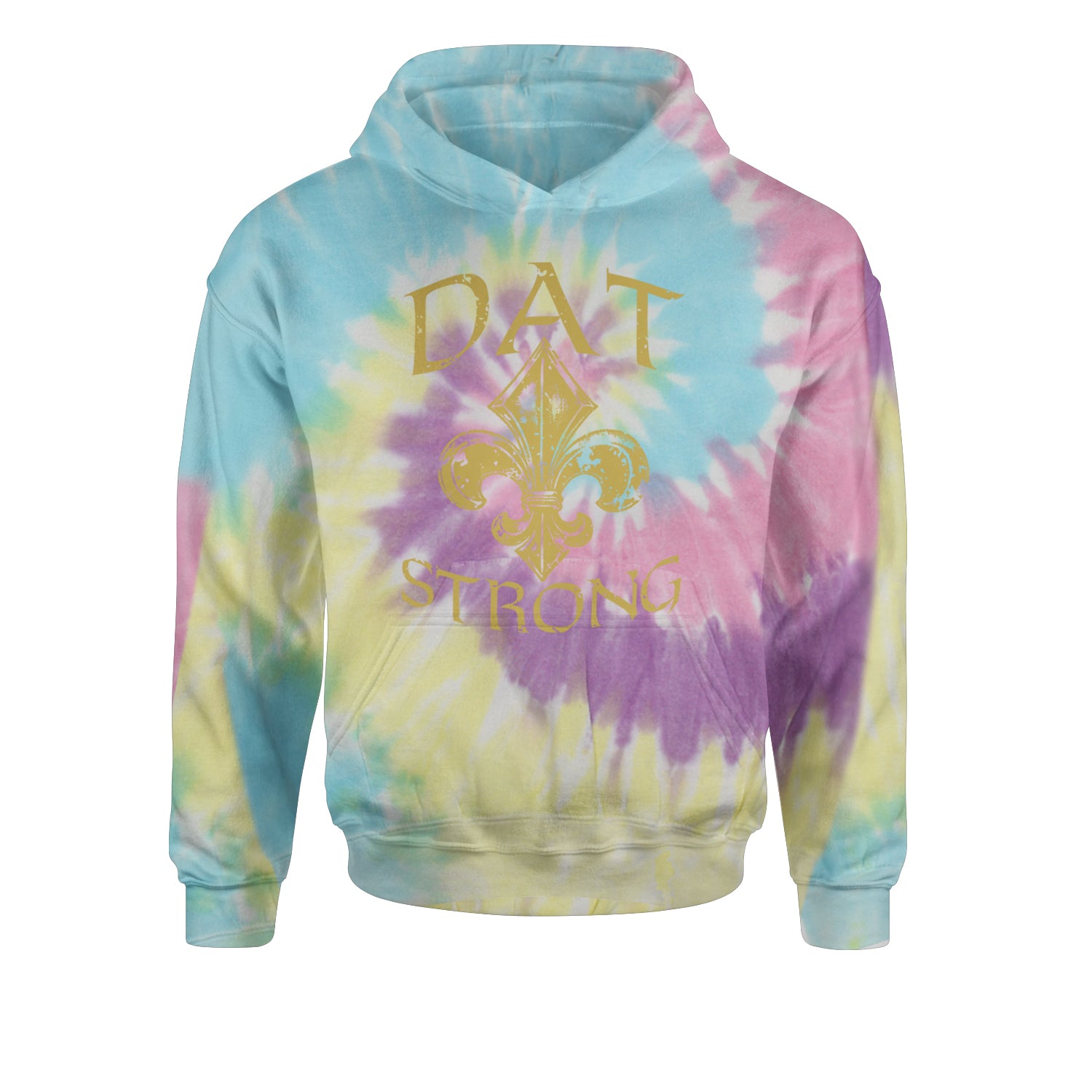 Dat Strong New Orleans   Youth-Sized Hoodie Tie-Dye Jelly Bean