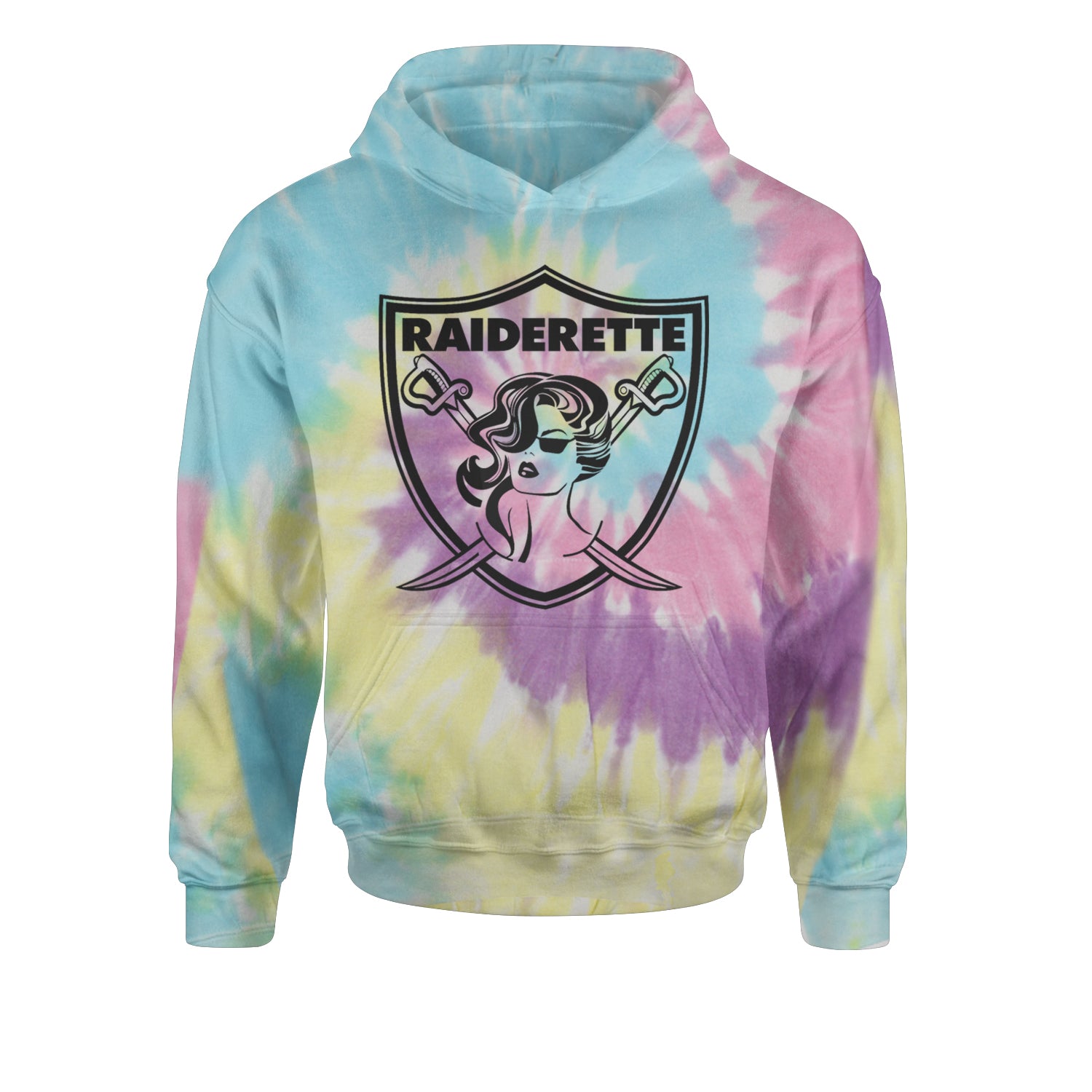 Raiderette Football Gameday Ready Youth-Sized Hoodie Tie-Dye Jelly Bean