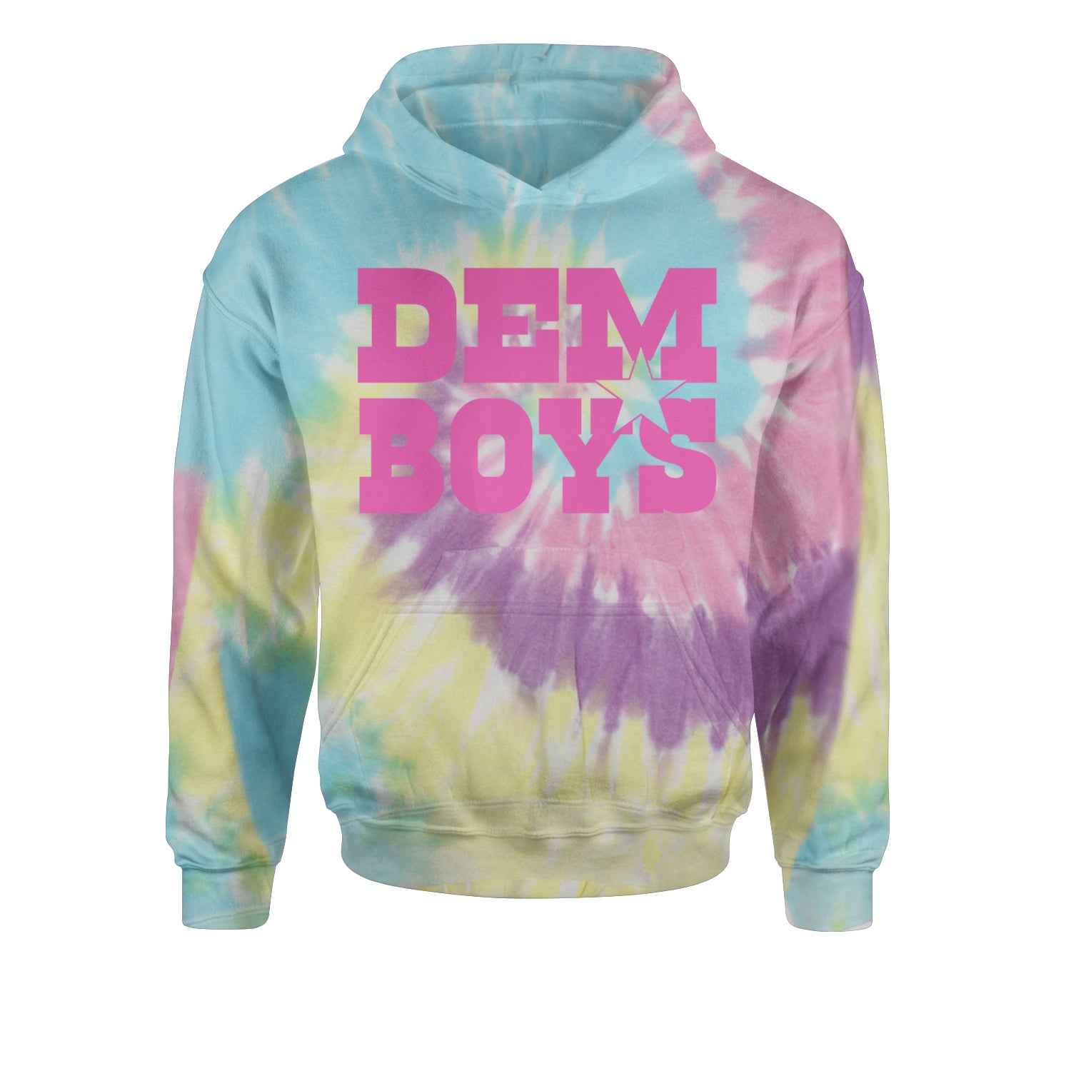 Dem Boys Hot Pink Dallas  Youth-Sized Hoodie Tie-Dye Jelly Bean