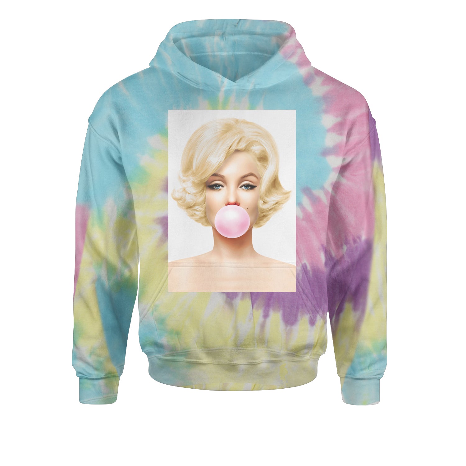 Ms. Monroe Pink Bubble Gum American Icon Youth-Sized Hoodie Tie-Dye Jelly Bean