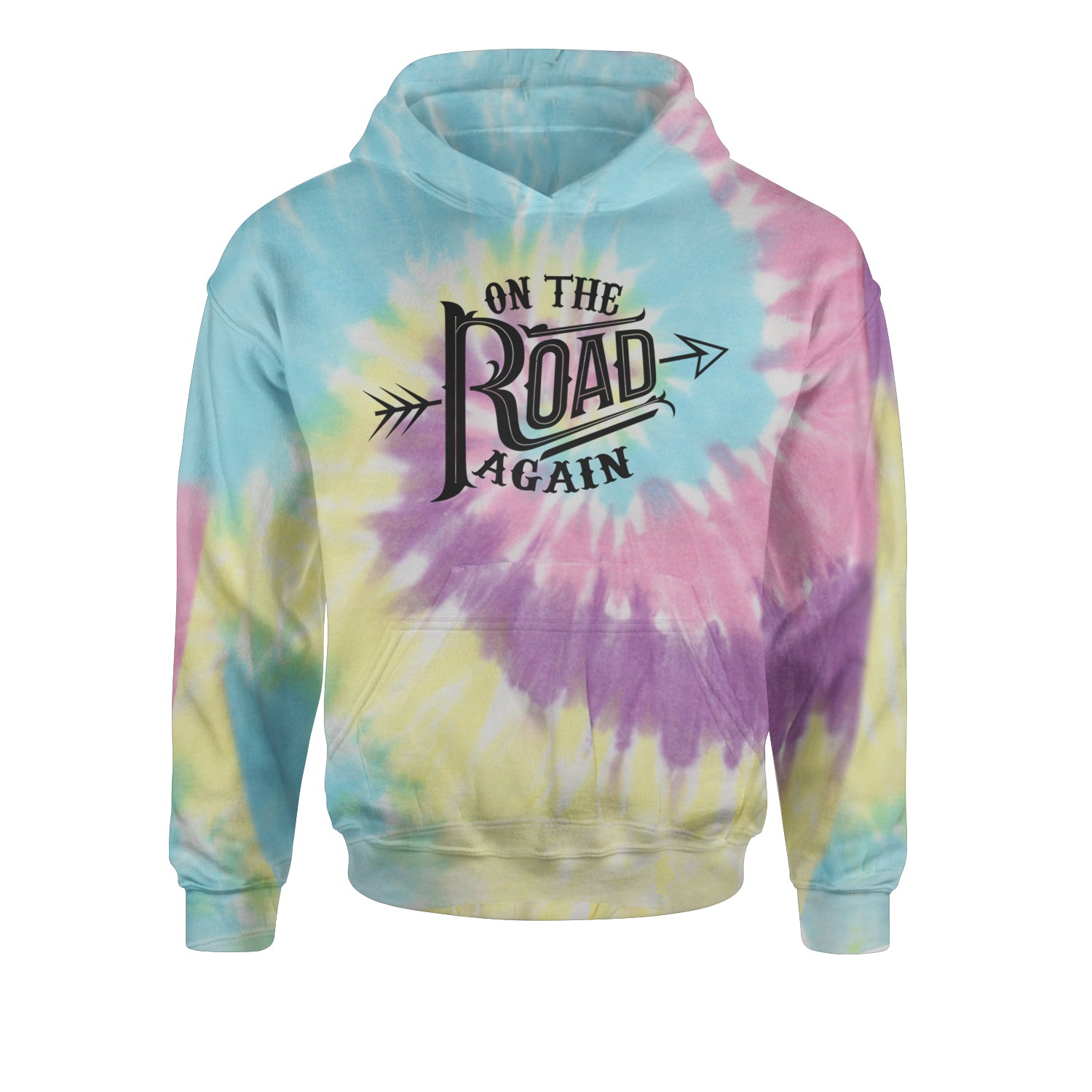 On The Road Again Hippy Country Music Youth-Sized Hoodie