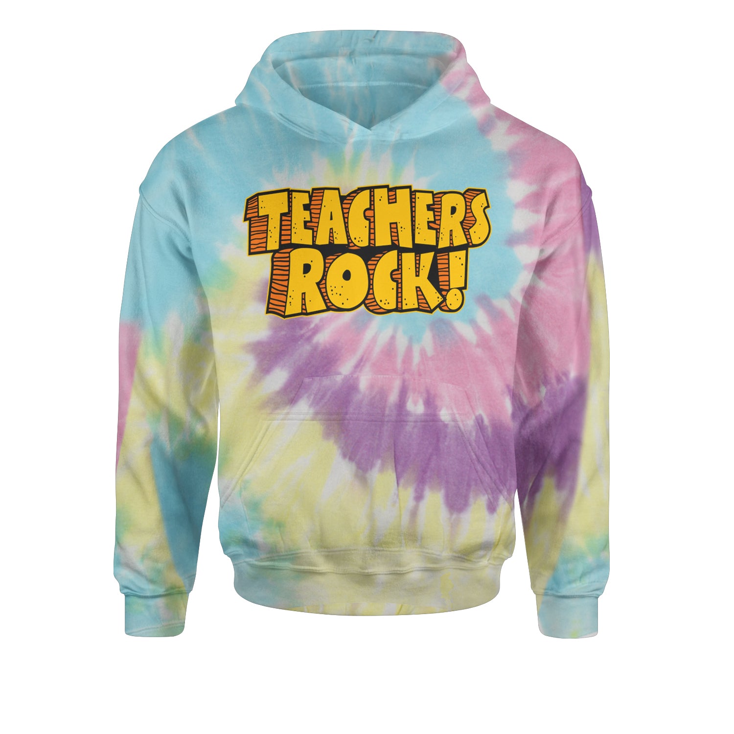 Teachers Rock RetroYouth-Sized Hoodie Tie-Dye Jelly Bean