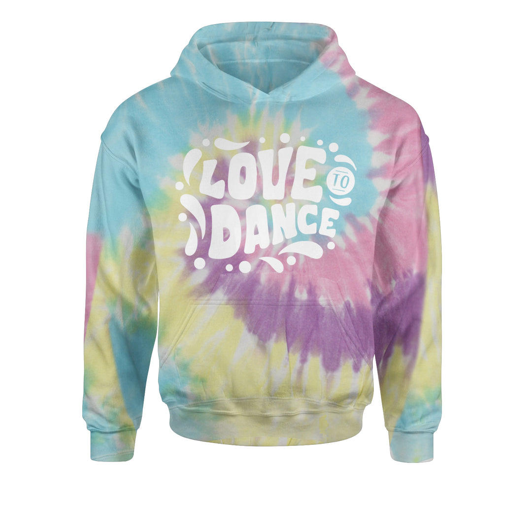 Love To Dance Youth-Sized Hoodie Tie-Dye Jelly Bean