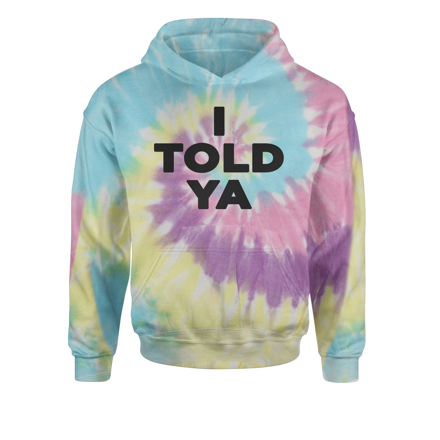 I Told Ya Challenger Black Print Youth-Sized Hoodie Tie-Dye Jelly Bean