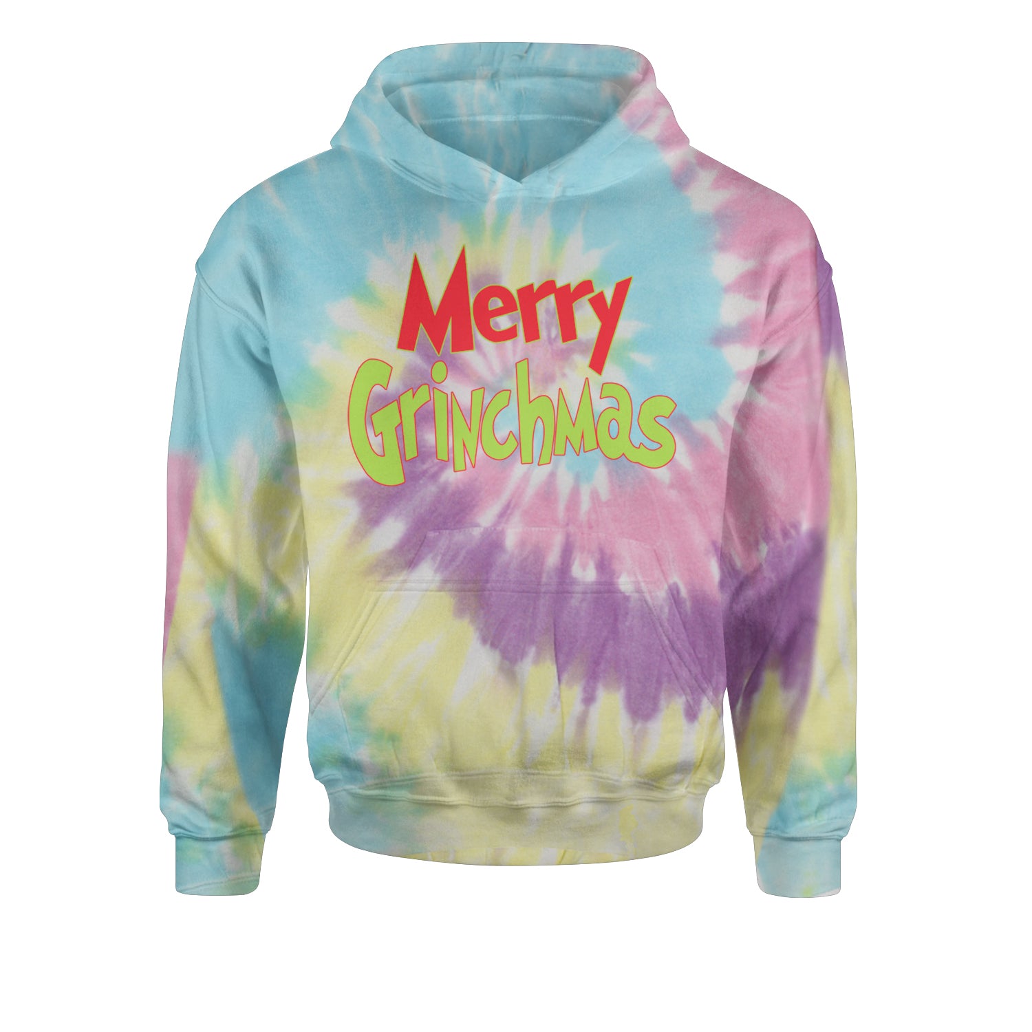 Merry Grinchmas Jolly Merry ChristmasYouth-Sized Hoodie Tie-Dye Jelly Bean