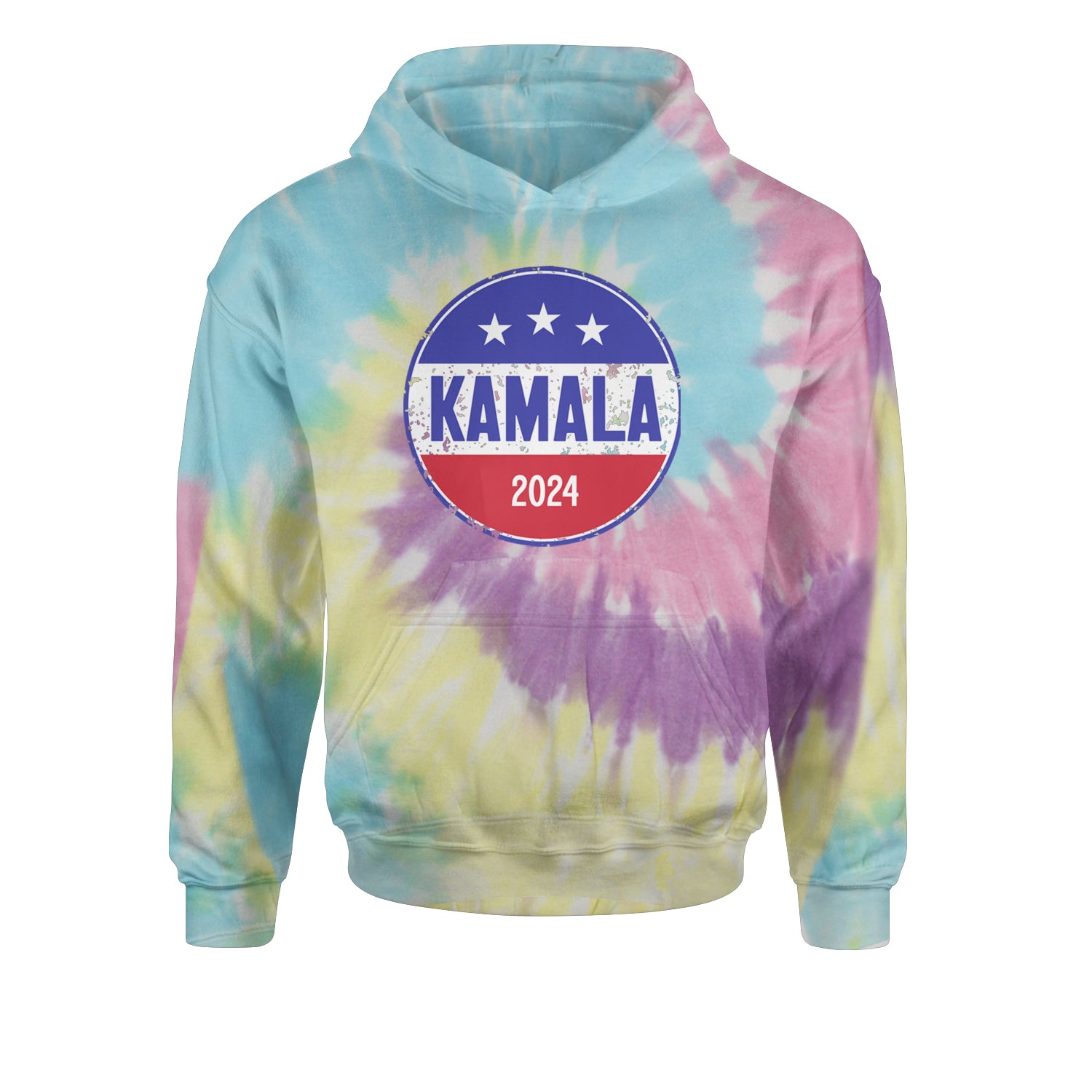 Kamala Badge 2024 - Kamala Harris For President 2024 Youth-Sized Hoodie Tie-Dye Jelly Bean