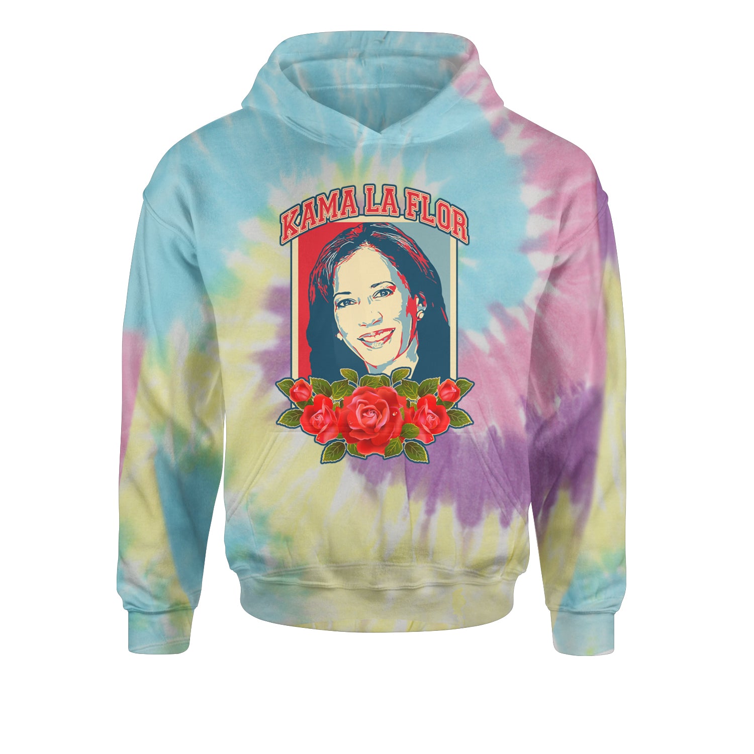 Kama La Flor Kamala Como La Flor Youth-Sized Hoodie Tie-Dye Jelly Bean