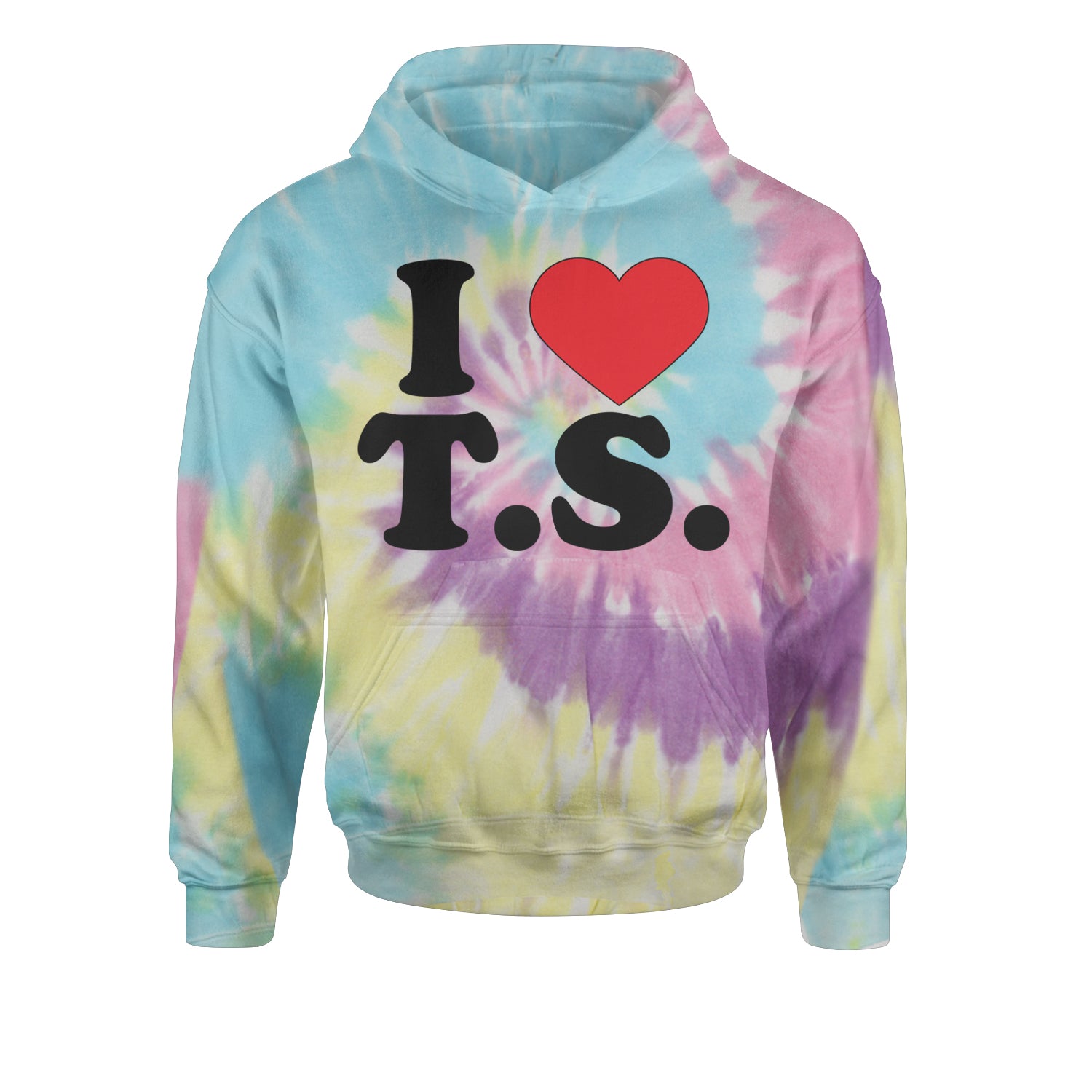 I Heart T.S. Concert Music Lover  Youth-Sized Hoodie Tie-Dye Jelly Bean