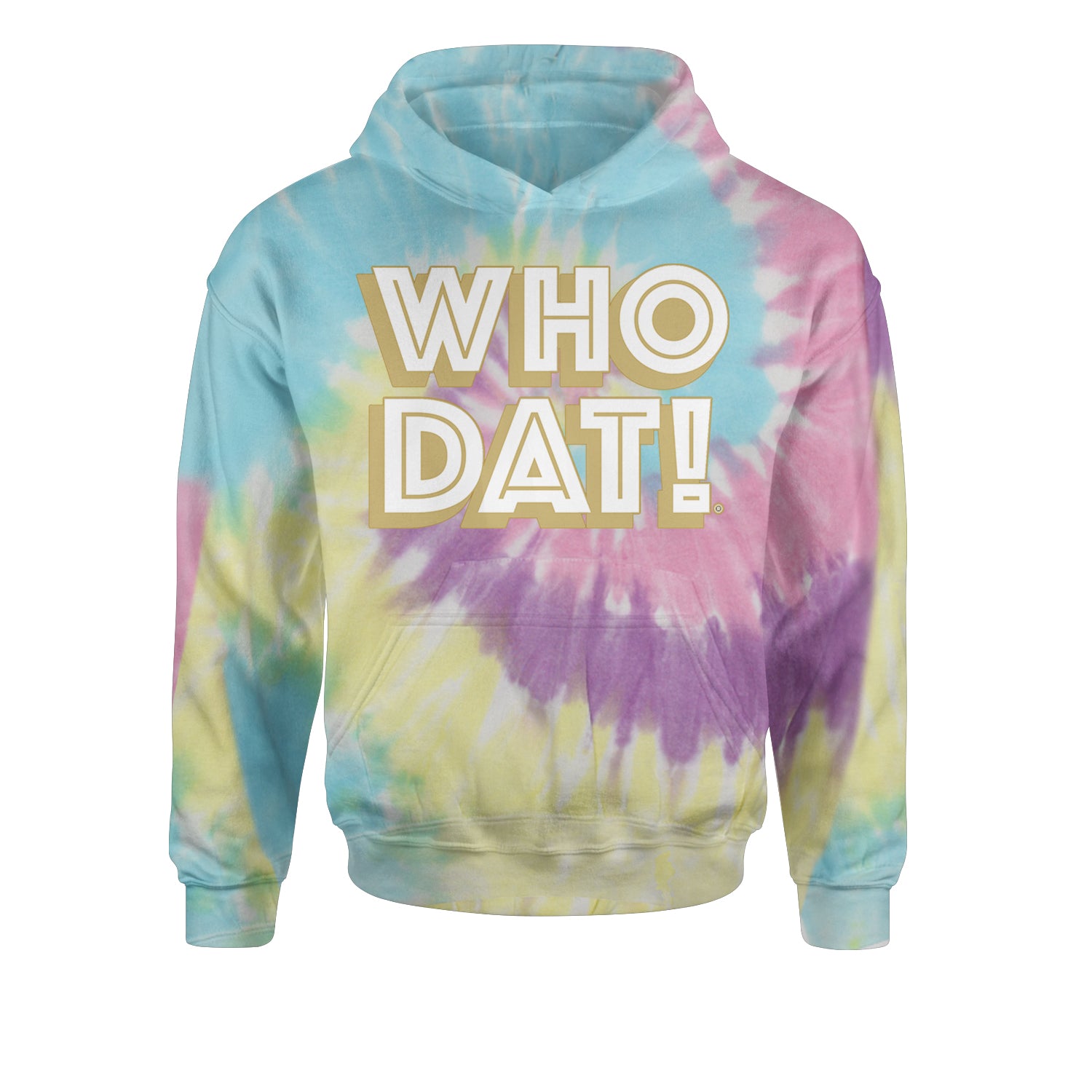 Who Dat Nation Big Bold New Orleans Youth-Sized Hoodie Tie-Dye Jelly Bean