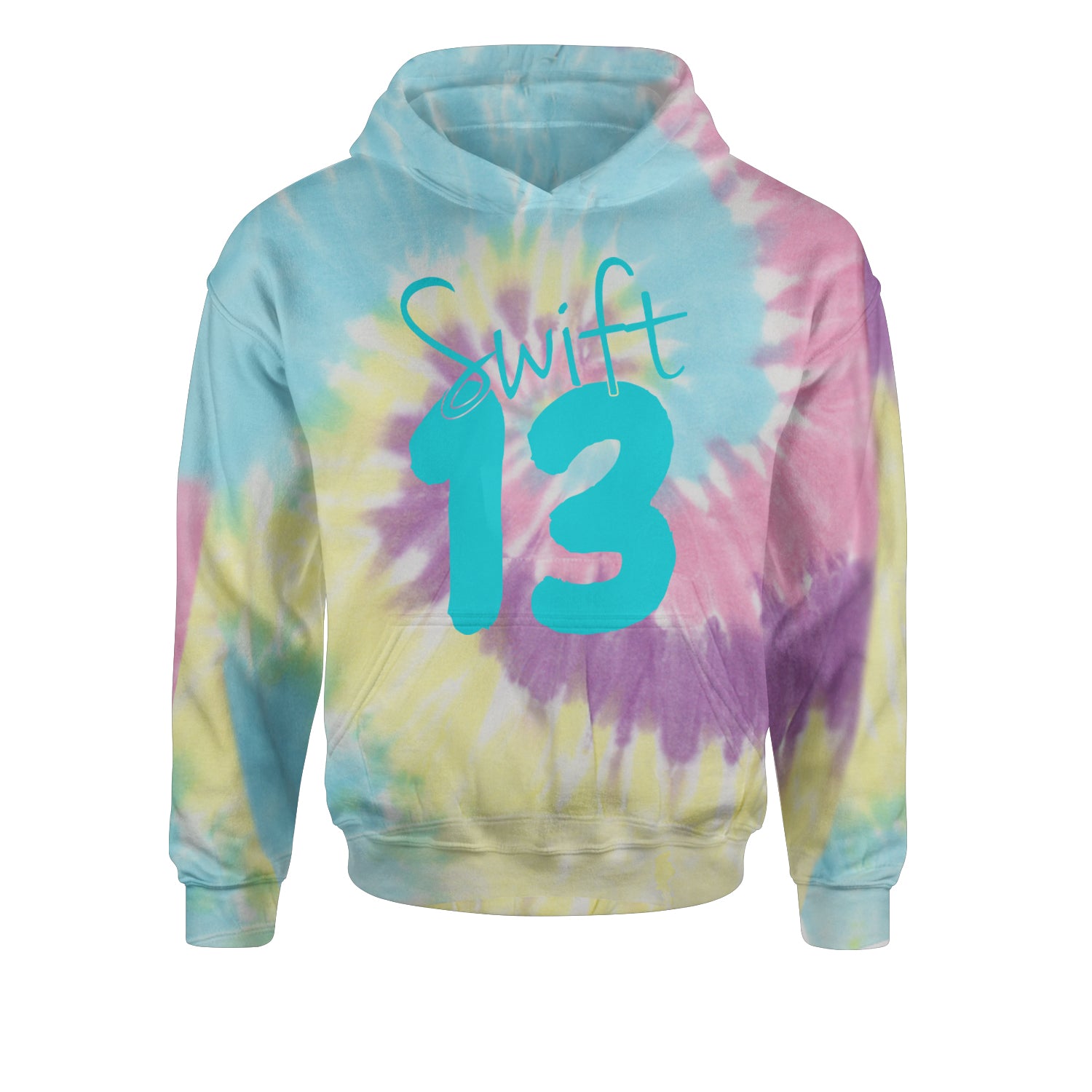 13 Swift 13 Lucky Number Era TTPD Youth-Sized Hoodie Tie-Dye Jelly Bean