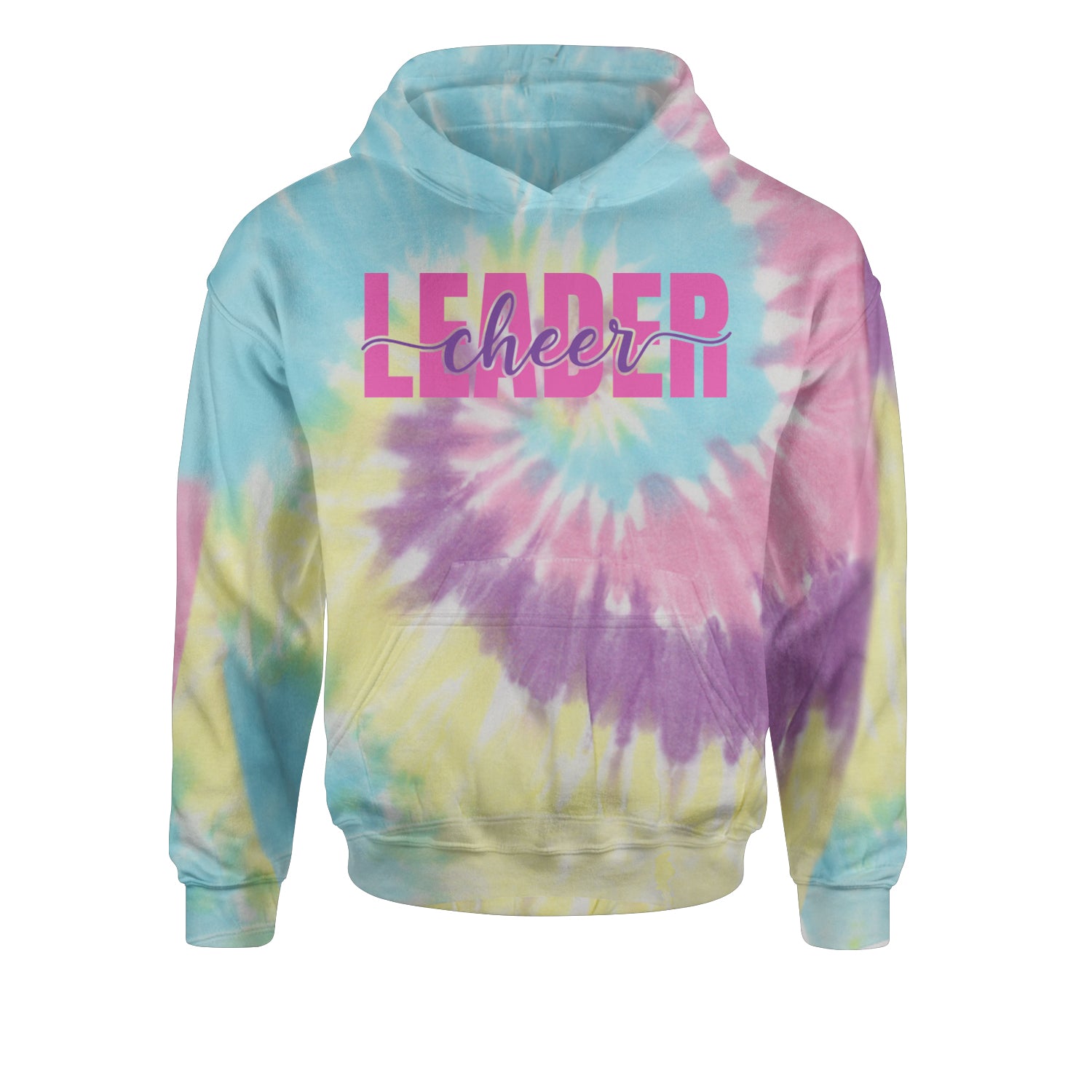 Cheerleader Script Style Youth-Sized Hoodie Tie-Dye Jelly Bean