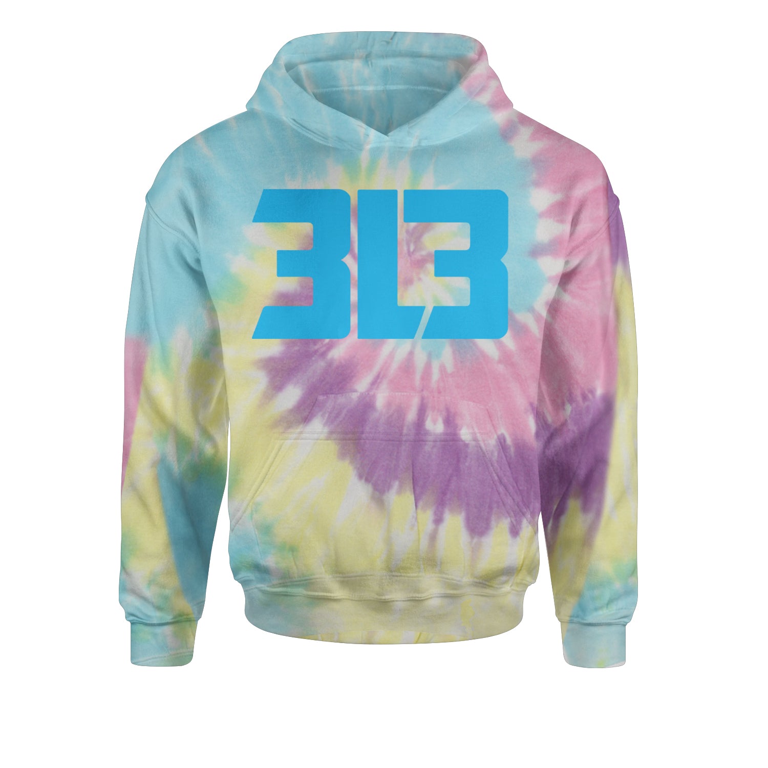 3L3 From The 313 Detroit Football Youth-Sized Hoodie Tie-Dye Jelly Bean