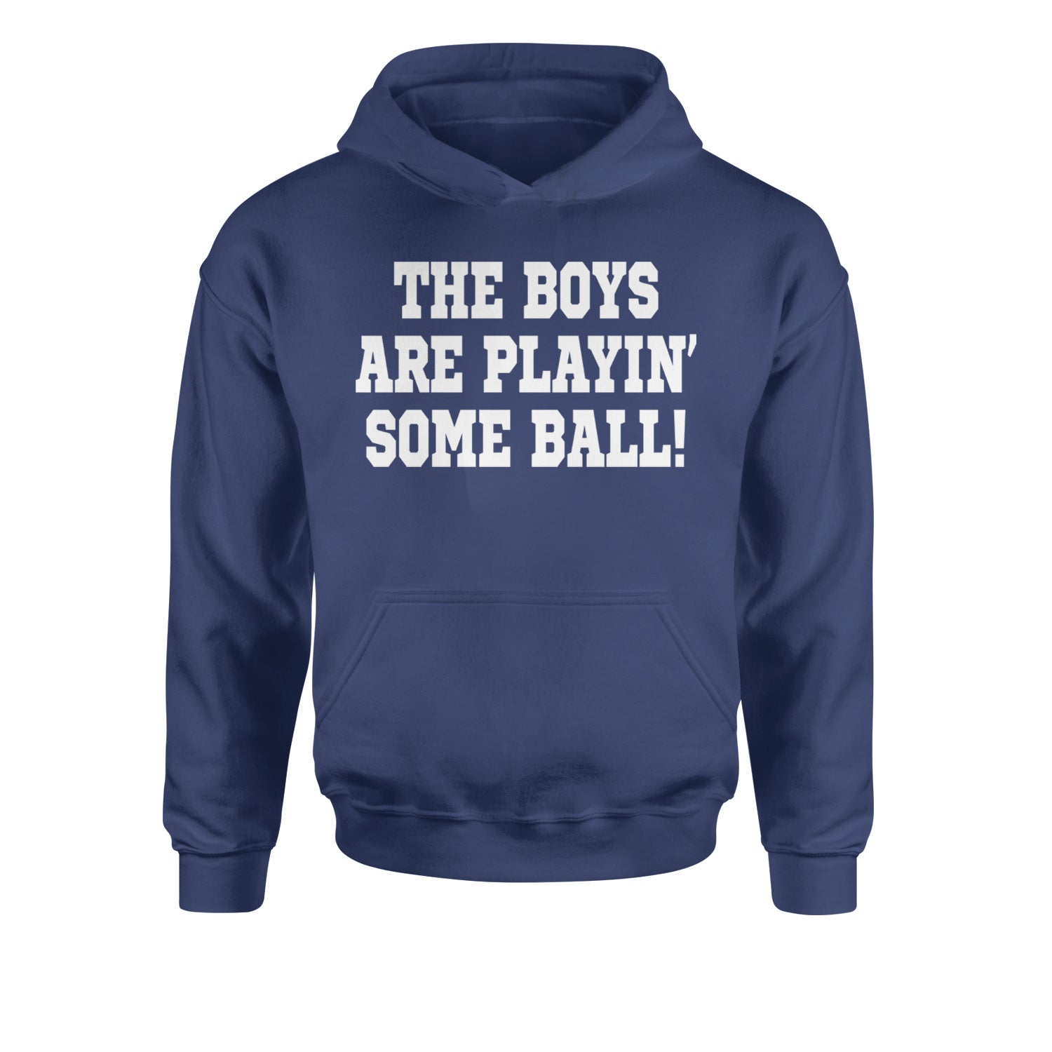 The Boys Are Playing Some Baseball Youth-Sized Hoodie Navy Blue