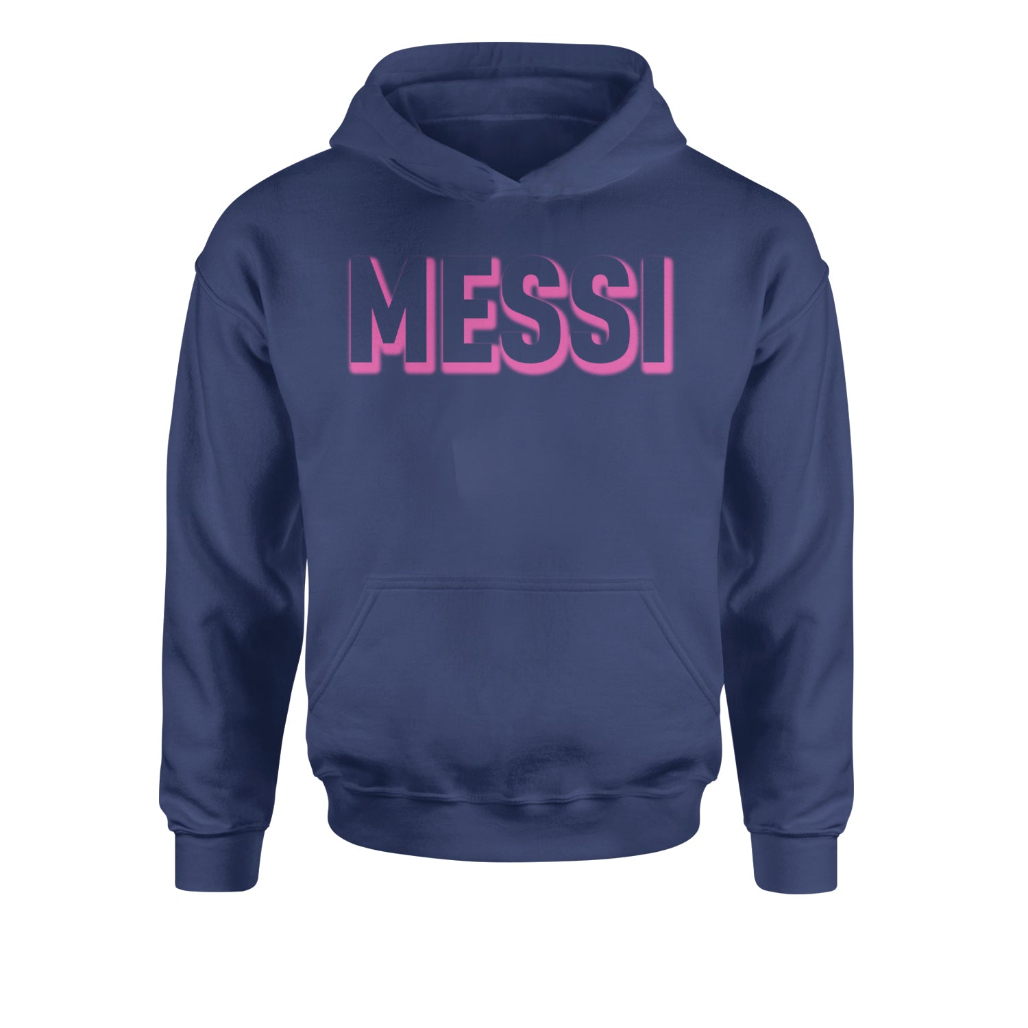 Messi OUTLINE Miami Futbol Youth-Sized Hoodie Navy Blue