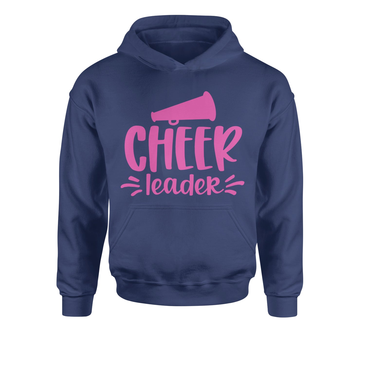 Cheerleader Bullhorn Youth-Sized Hoodie Navy Blue