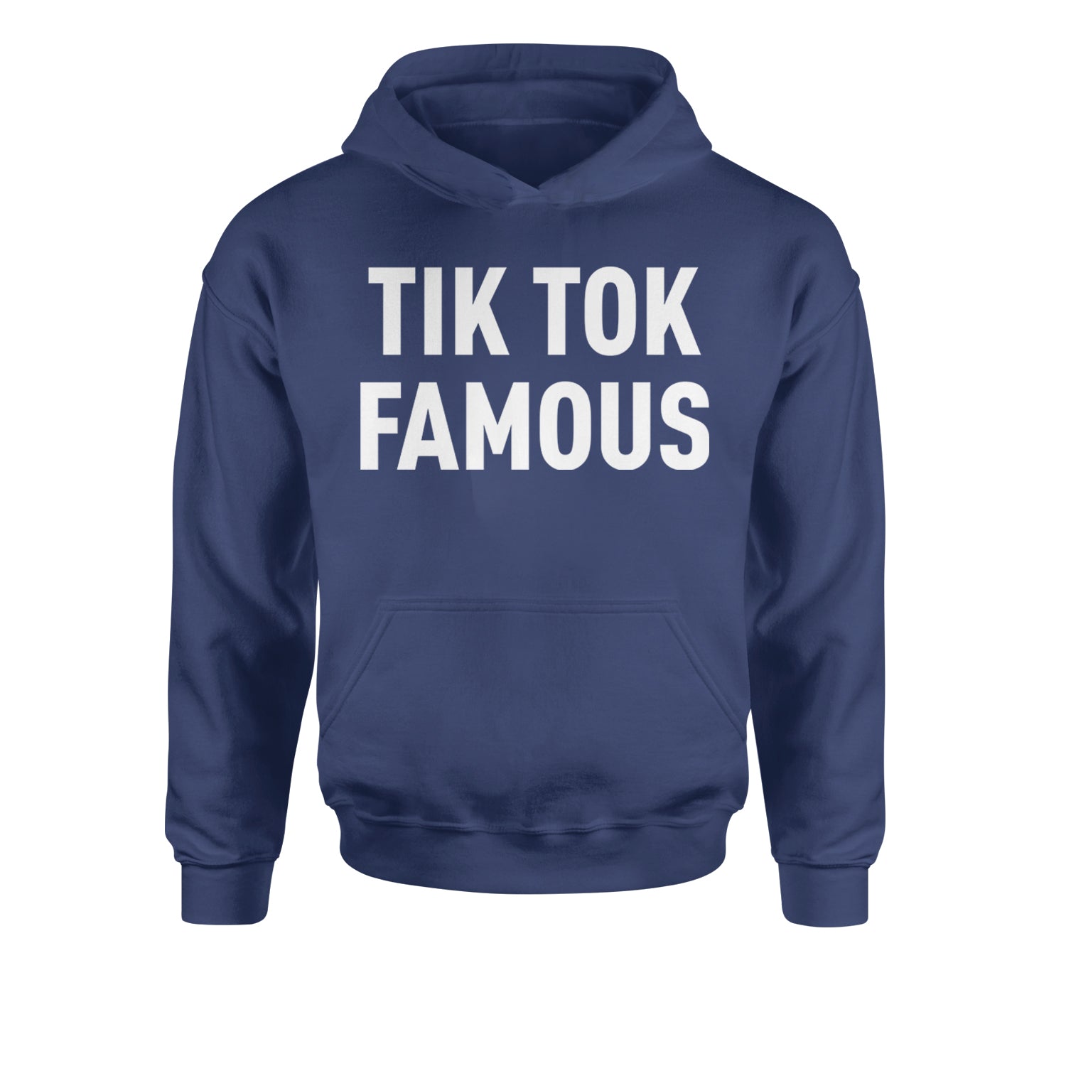 TikTok Famous Influencer Promoter Youth-Sized Hoodie Navy Blue