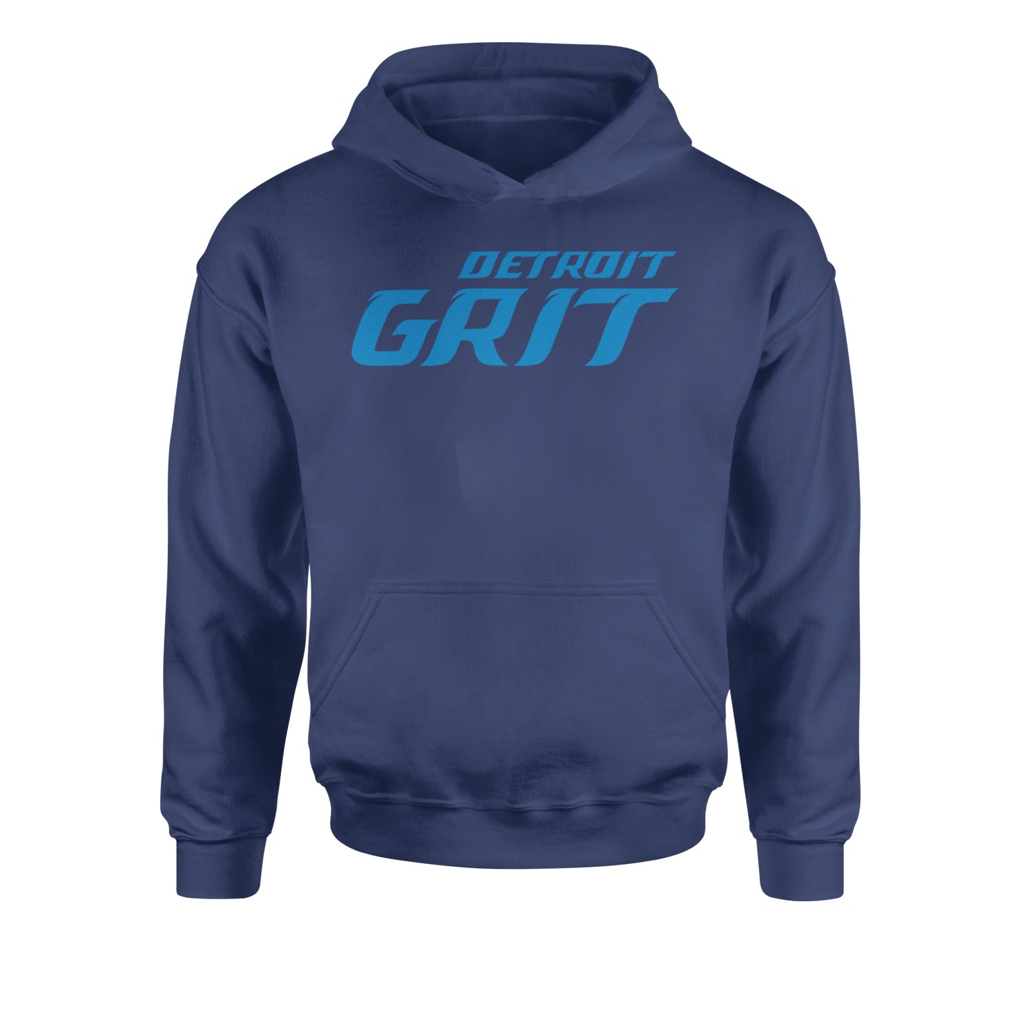 Grit Detroit Football Hard Knocks Youth-Sized Hoodie Navy Blue