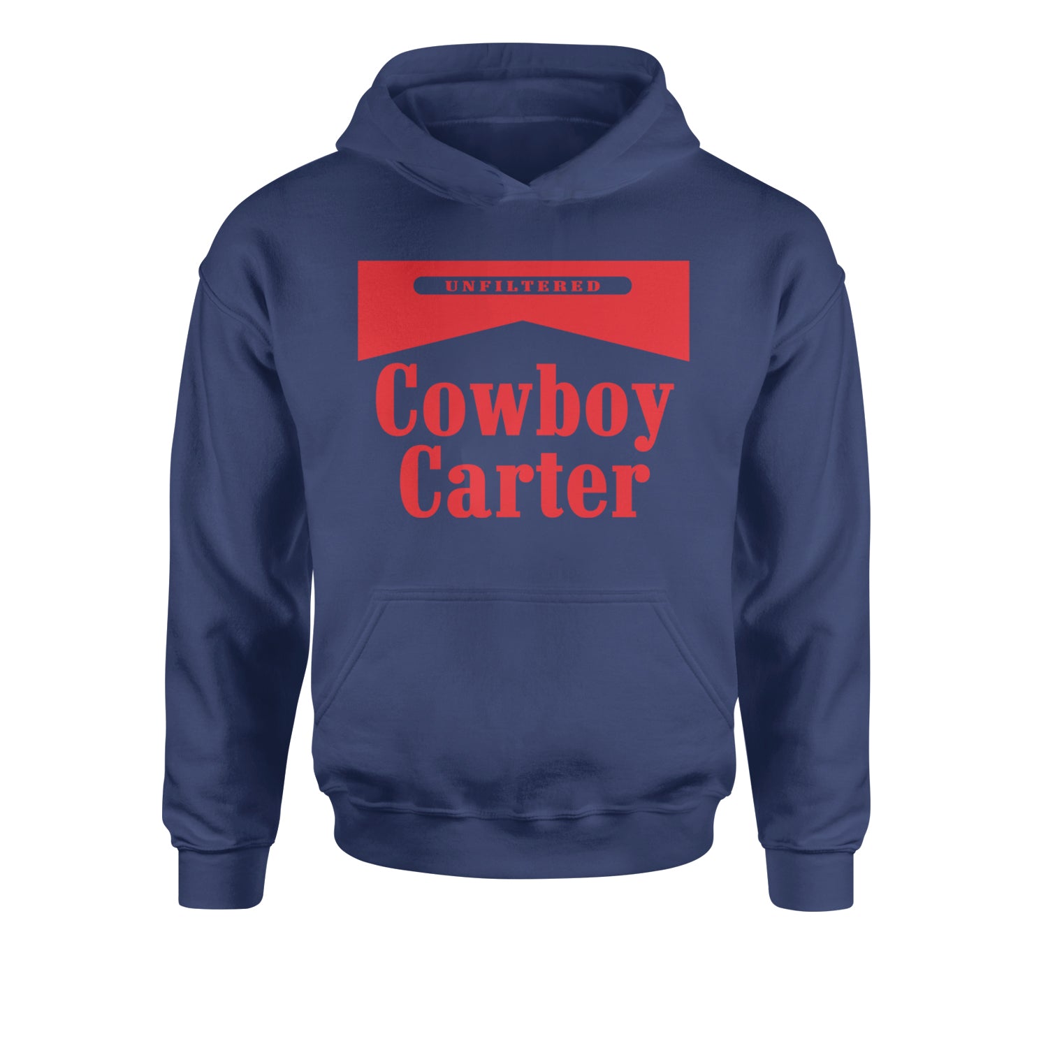 Cowboy Karter Country Act TwoYouth-Sized Hoodie Navy Blue