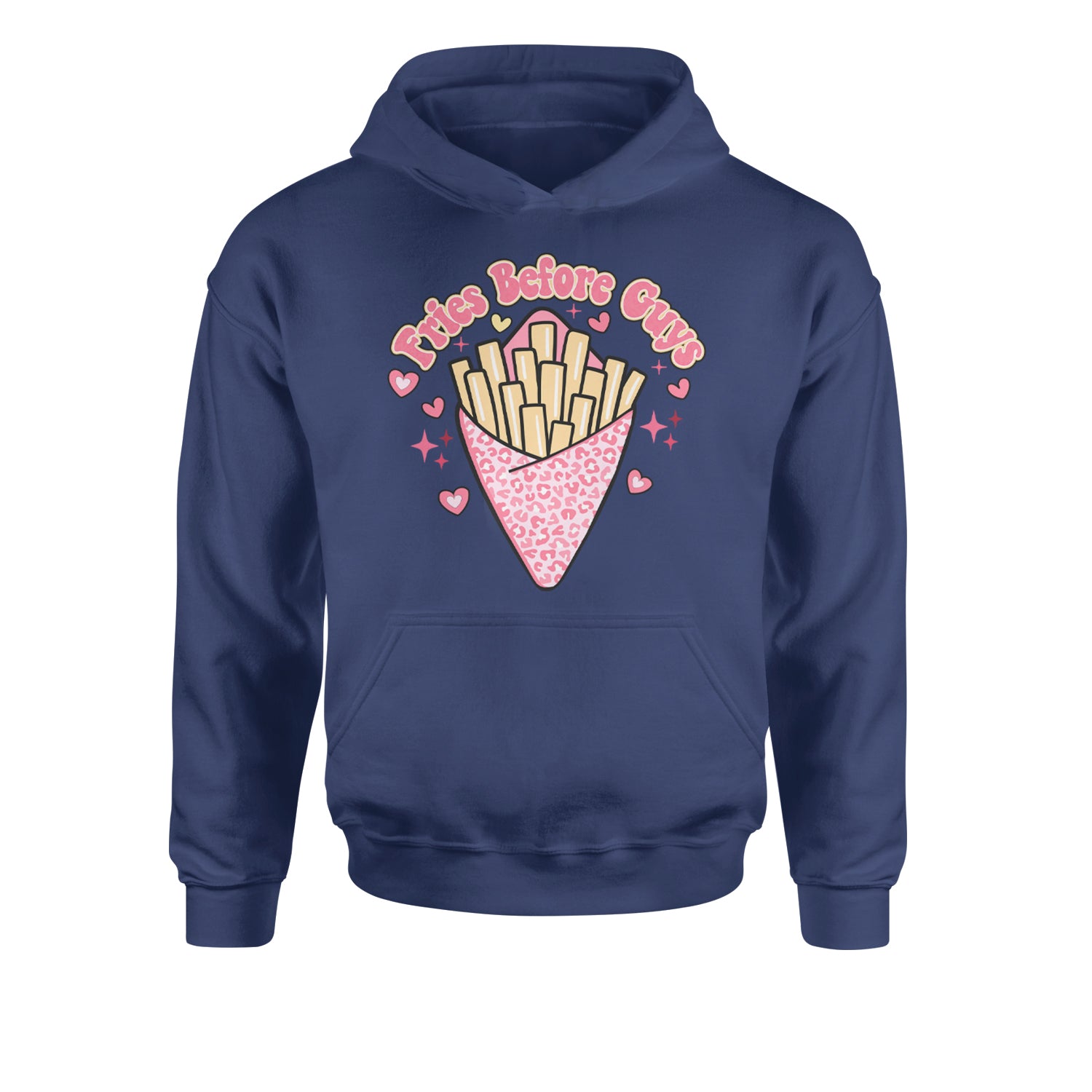 Fries Before GuysYouth-Sized Hoodie Navy Blue