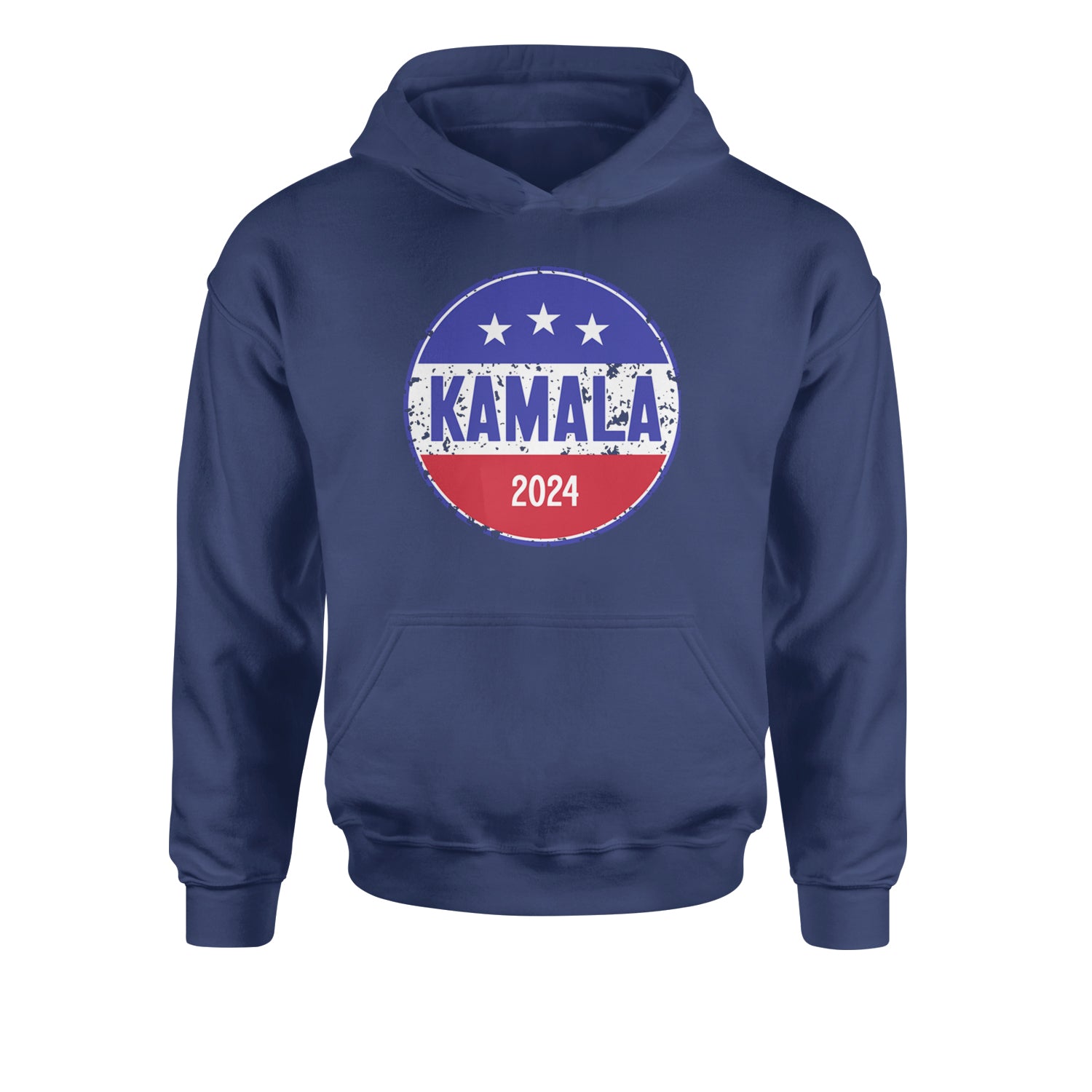 Kamala Badge 2024 - Kamala Harris For President 2024 Youth-Sized Hoodie Navy Blue