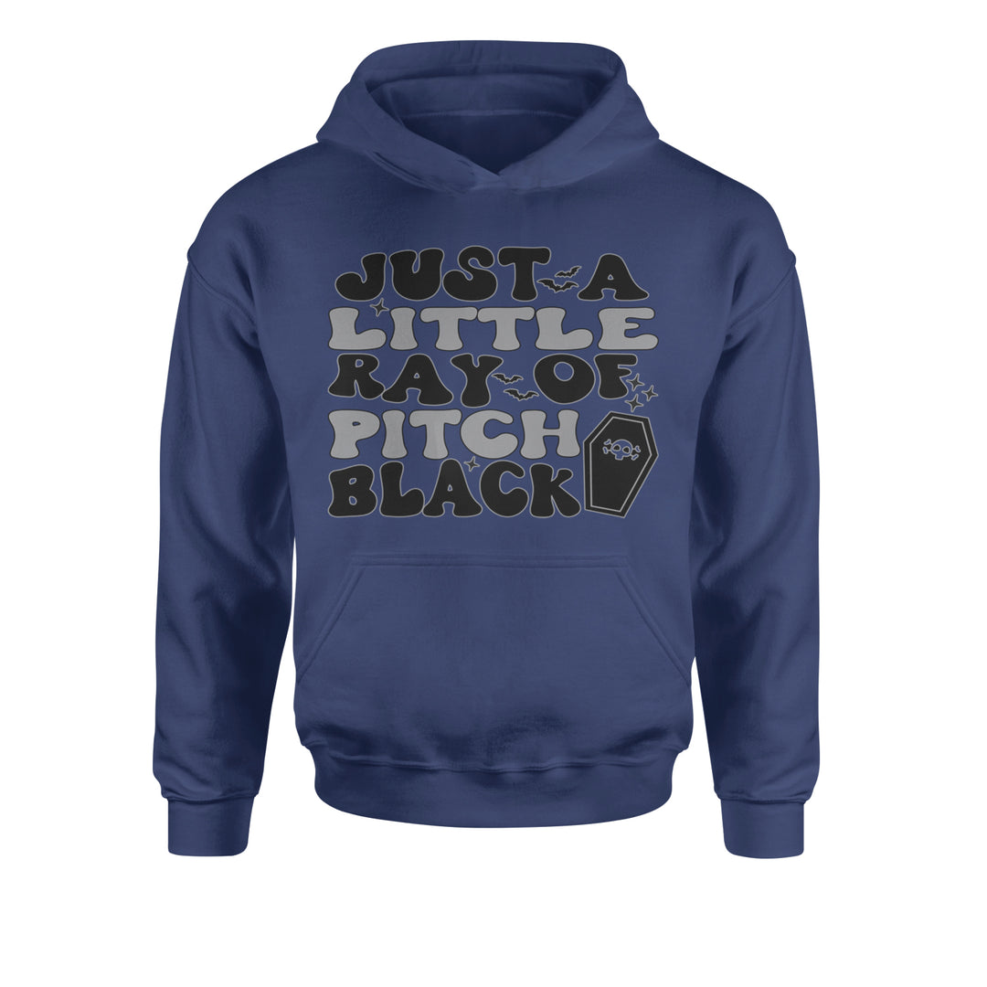 Just A Little Ray of Pitch Black graphic on Kids' Heavyweight Fleece Pullover Hoodie alternate view 4