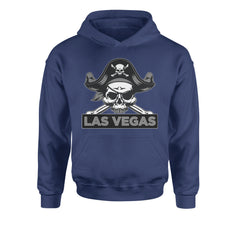 Raider Skull Straight Outta Las Vegas Youth-Sized Hoodie Navy Blue