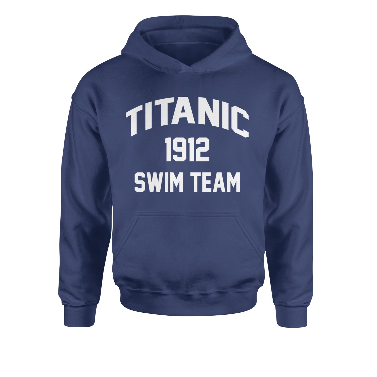 Titanic Swim Team 1912 Funny Cruise Youth-Sized Hoodie Navy Blue